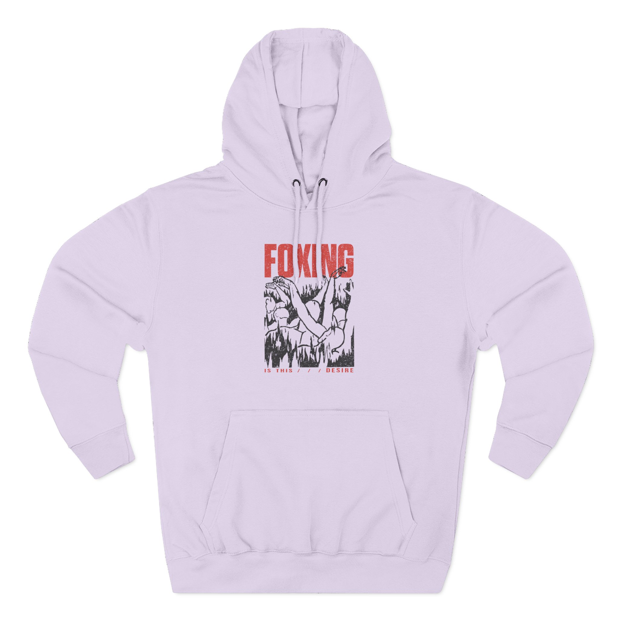 Foxing Inverted Burn Three-Panel Fleece Hoodie