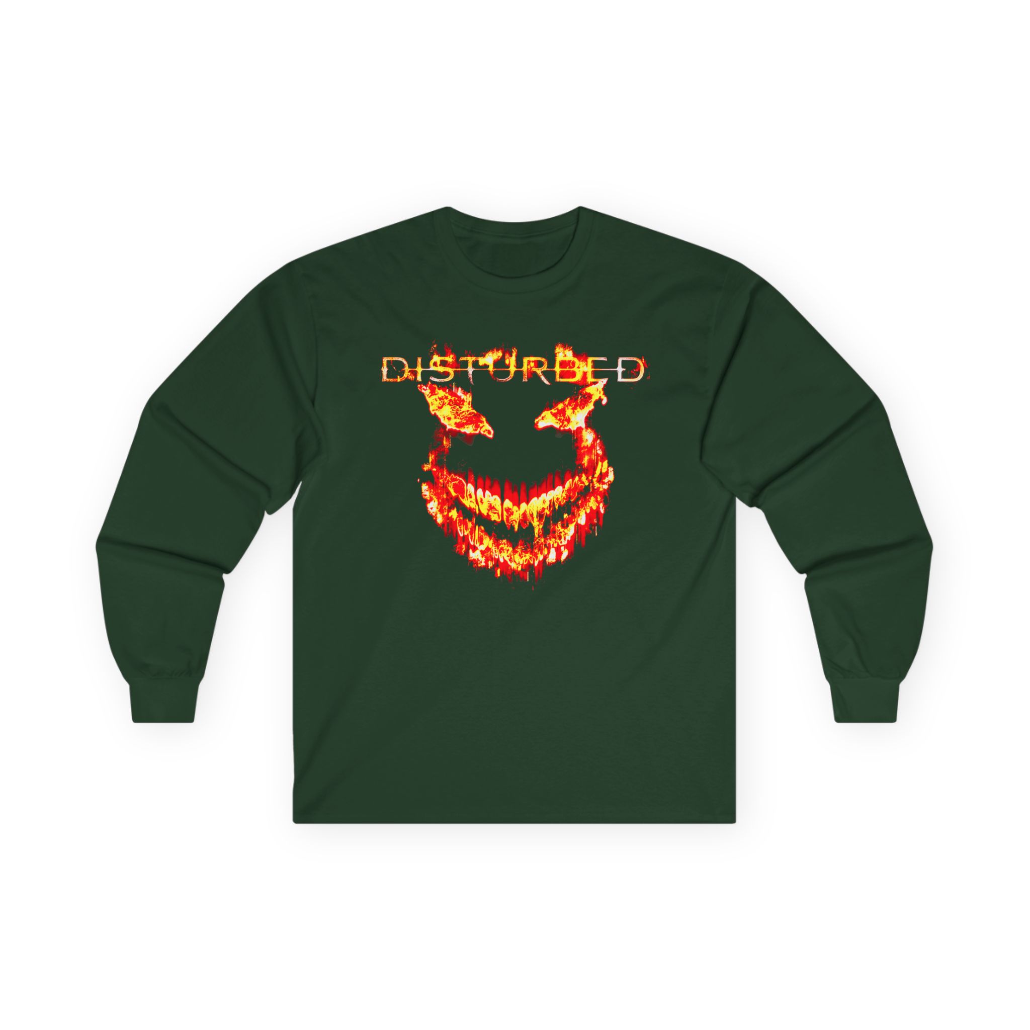 Disturbed Disturbed Face Flame Unisex Ultra Cotton Long Sleeve Tee