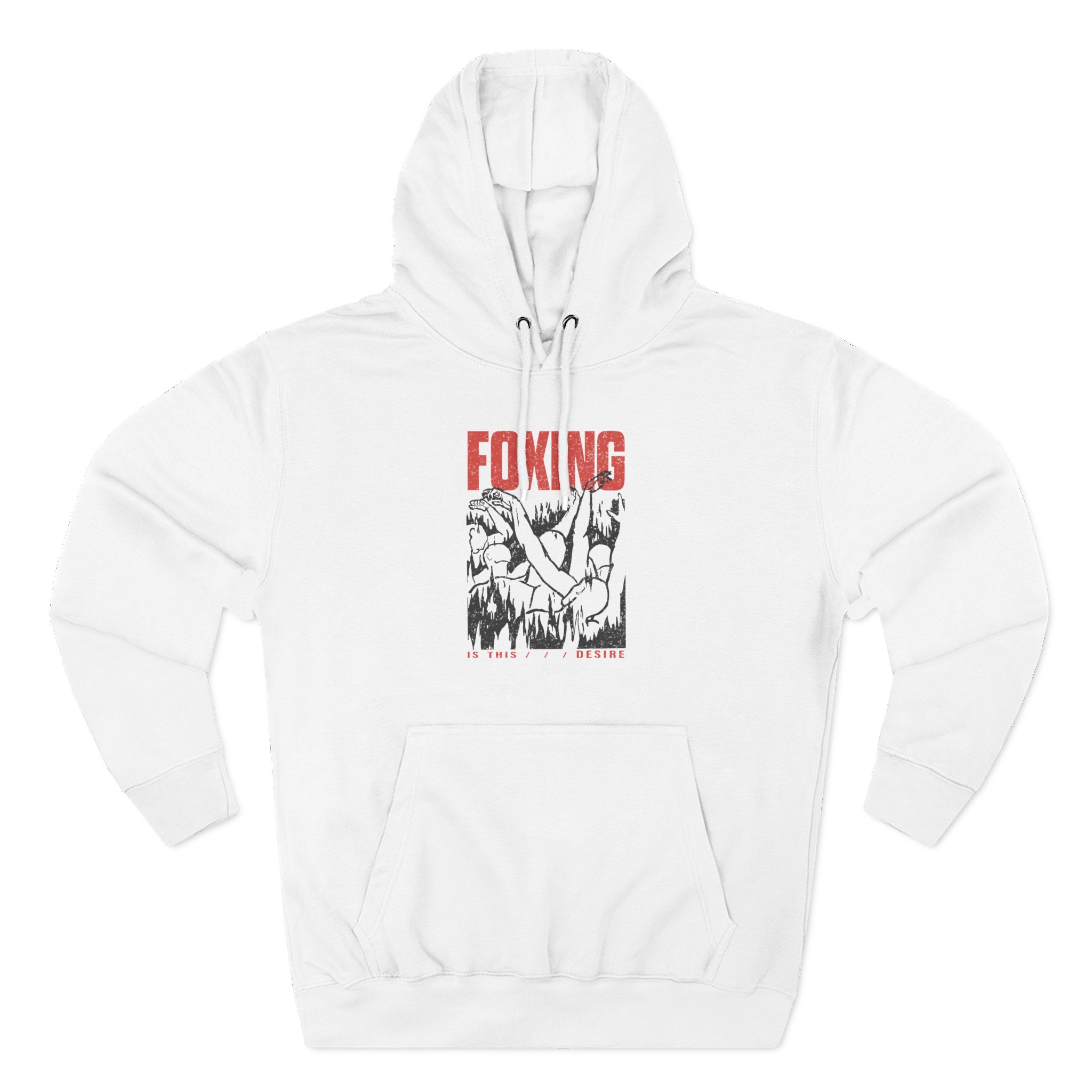 Foxing Inverted Burn Three-Panel Fleece Hoodie