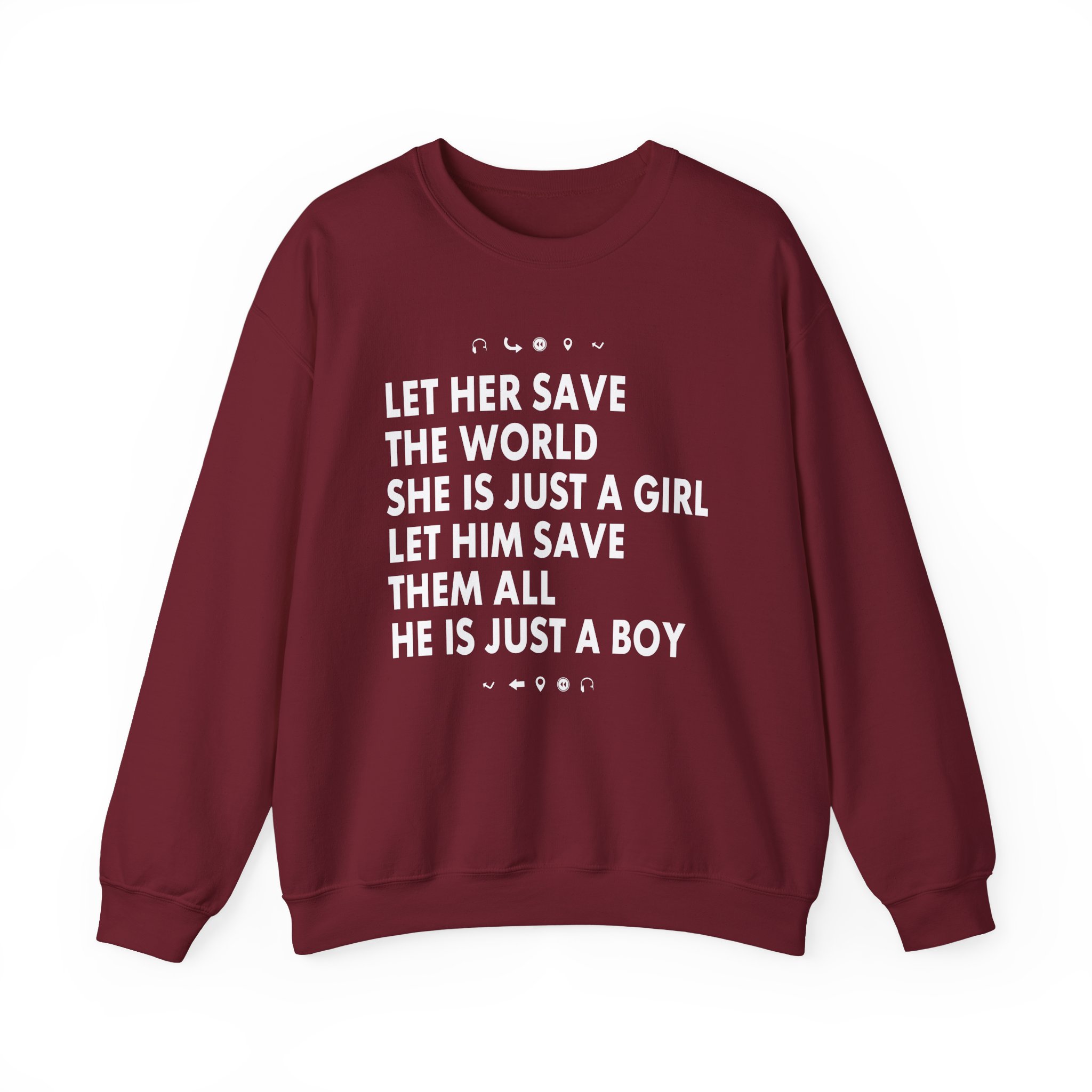Aurora Let Her Save the World She is Just a Girl Let Him Save Them All He is Just a Boy Unisex Heavy Blendâ„¢ Crewneck Sweatshirt