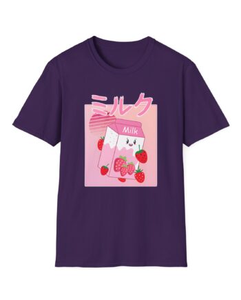 Georgenotfound Anime Strawberry Milk Shake Unisex Softstyle T-Shirt