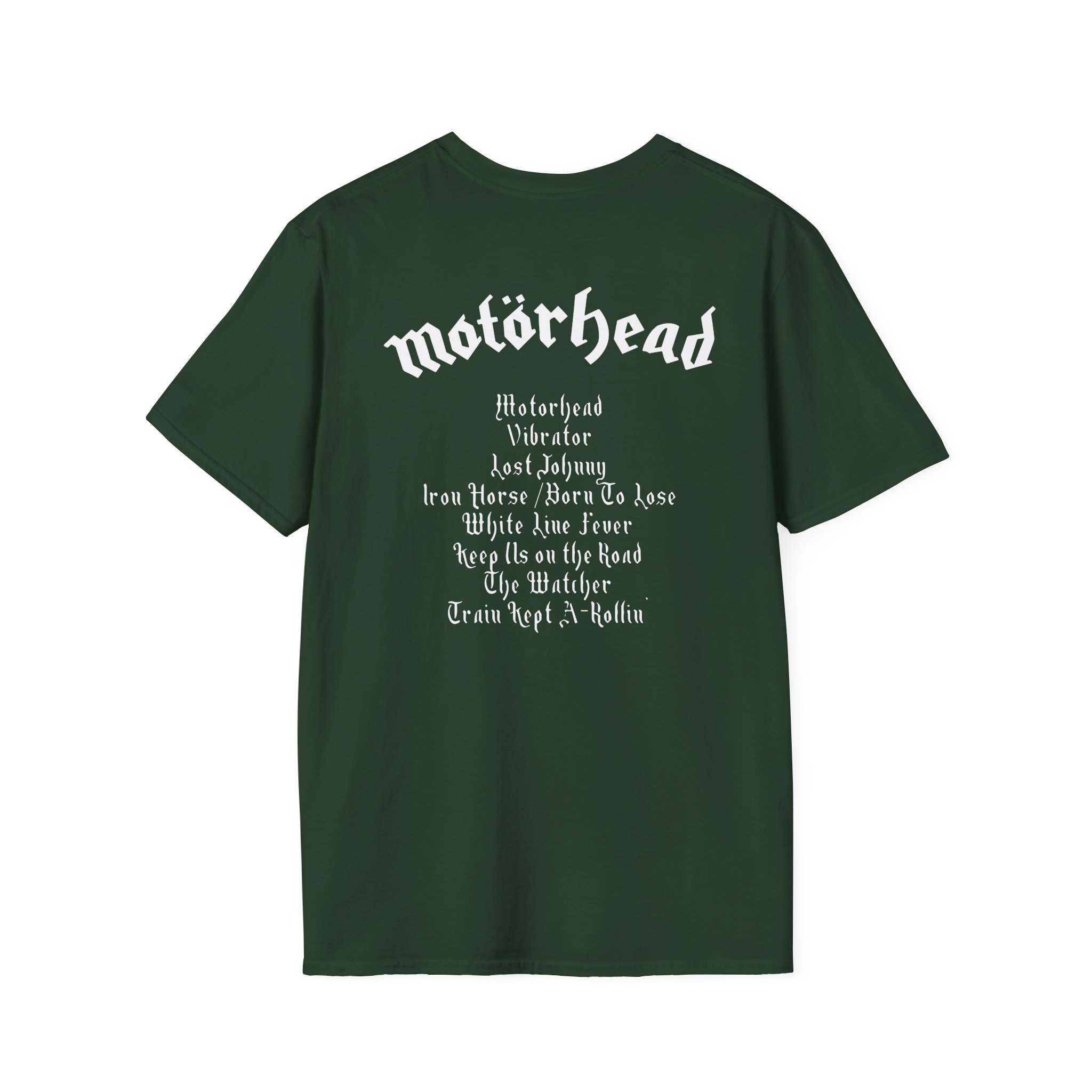 Lemmy Motörhead Tracklist Unisex Softstyle T-Shirt