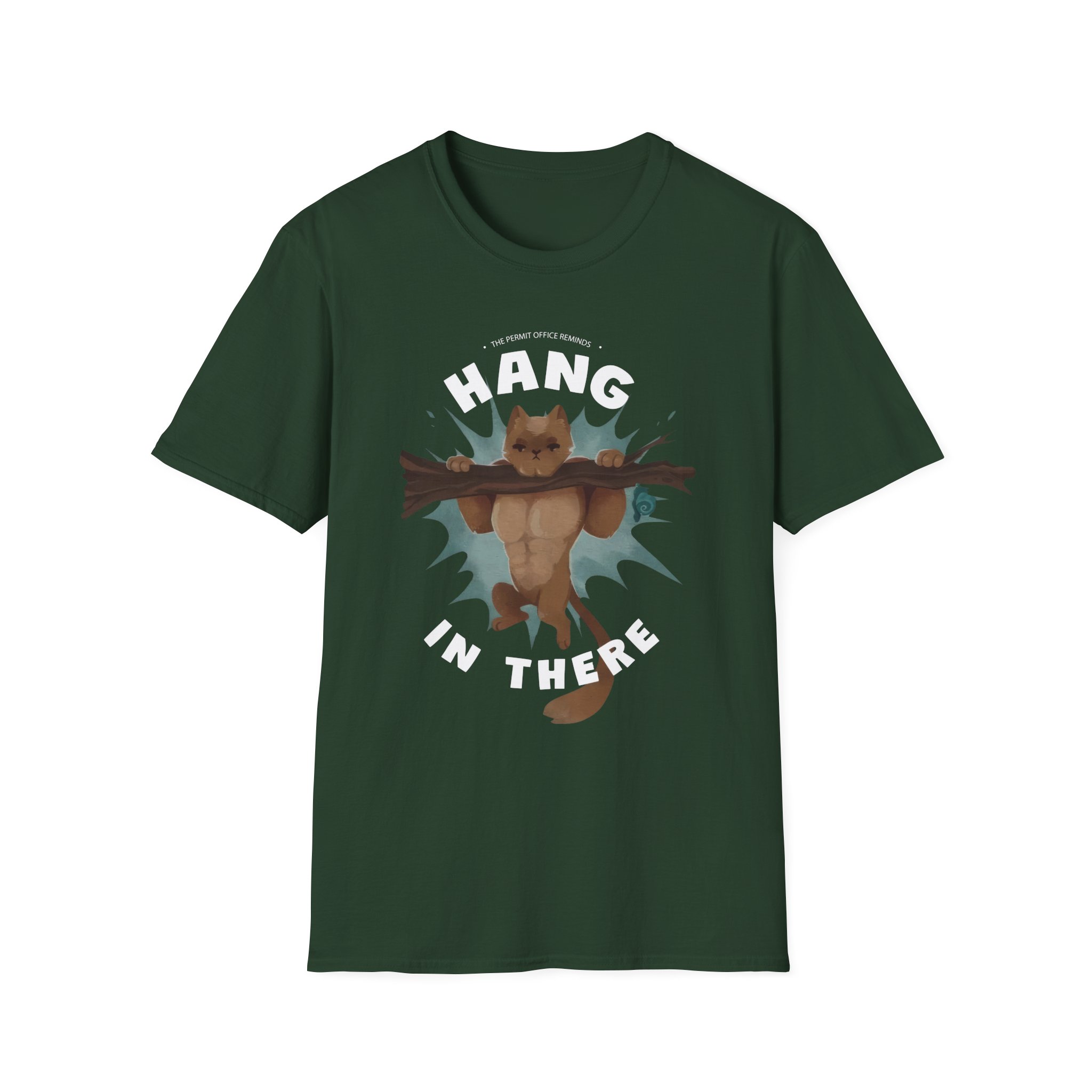 Grian Hang in There Permit Office Cat Unisex Softstyle T-Shirt