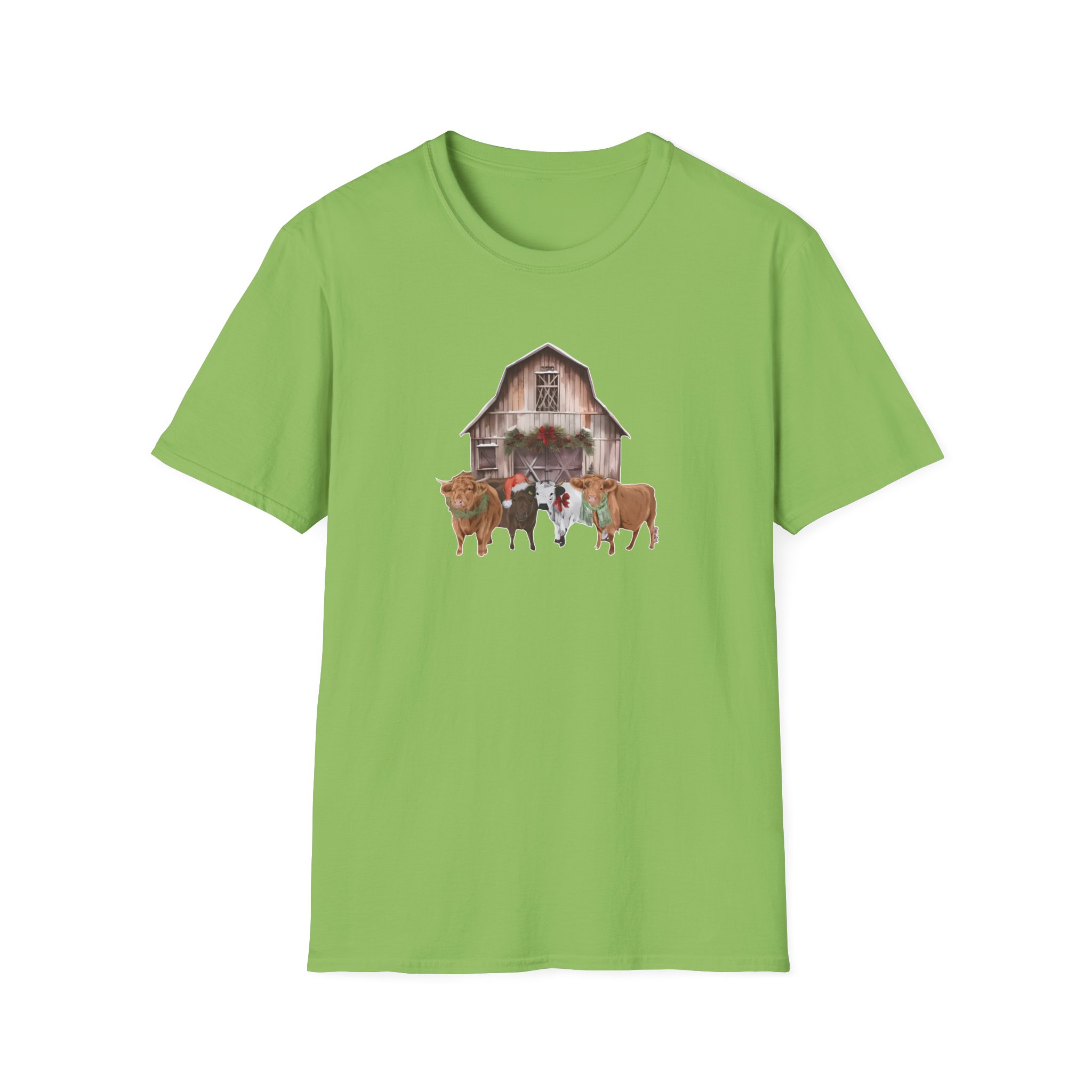 Katie Van Slyke Christmas Cows Unisex Softstyle T-Shirt
