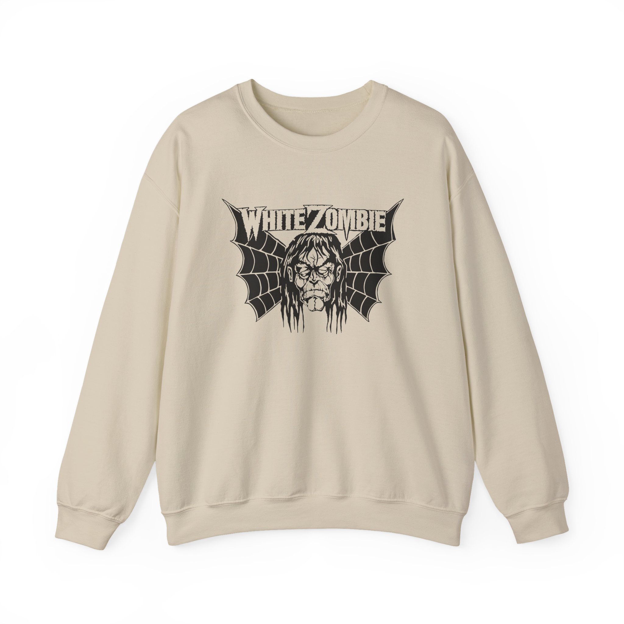 White Zombie Bat Face Unisex Heavy Blendâ„¢ Crewneck Sweatshirt