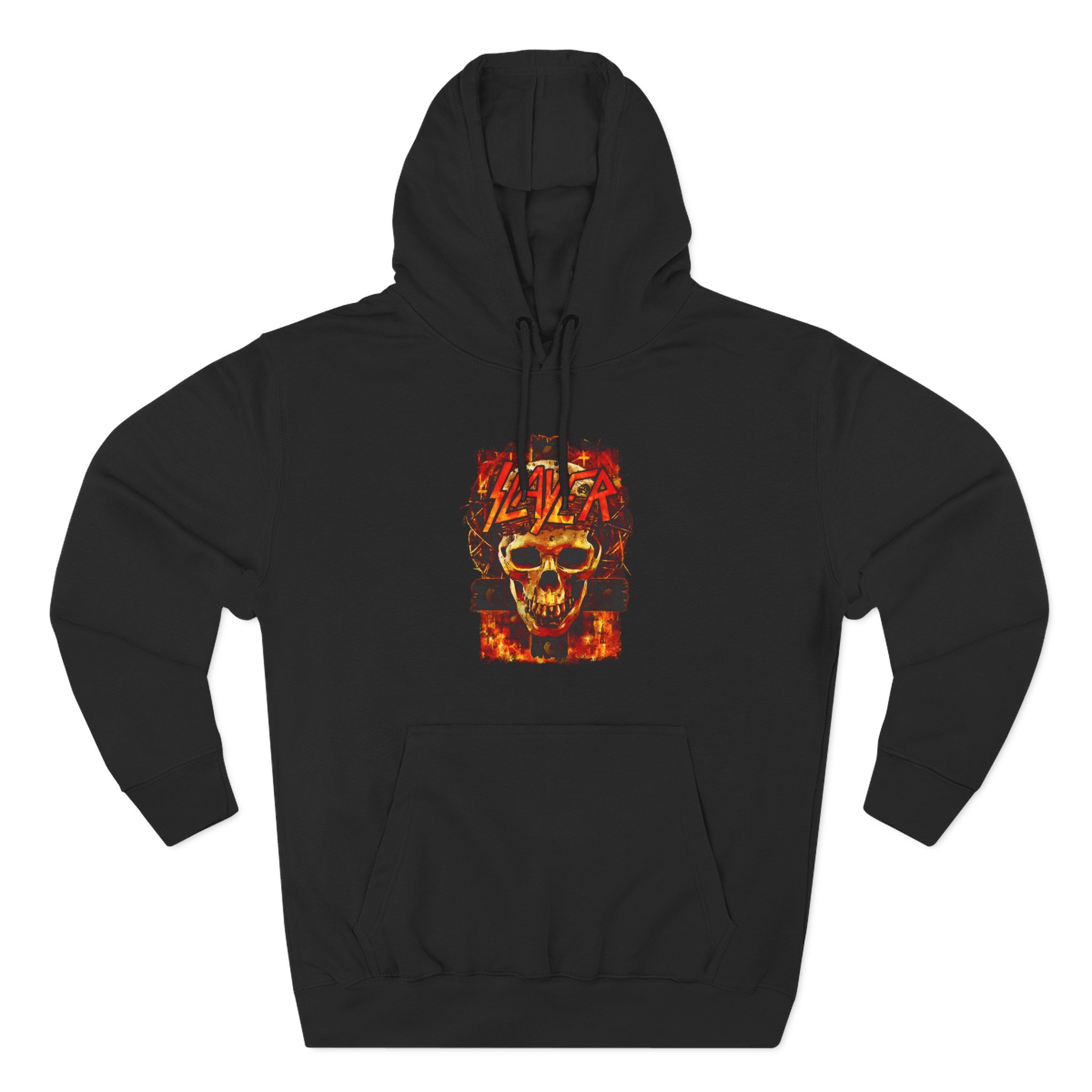 Slayer Skull And Cross Three-Panel Fleece Hoodie