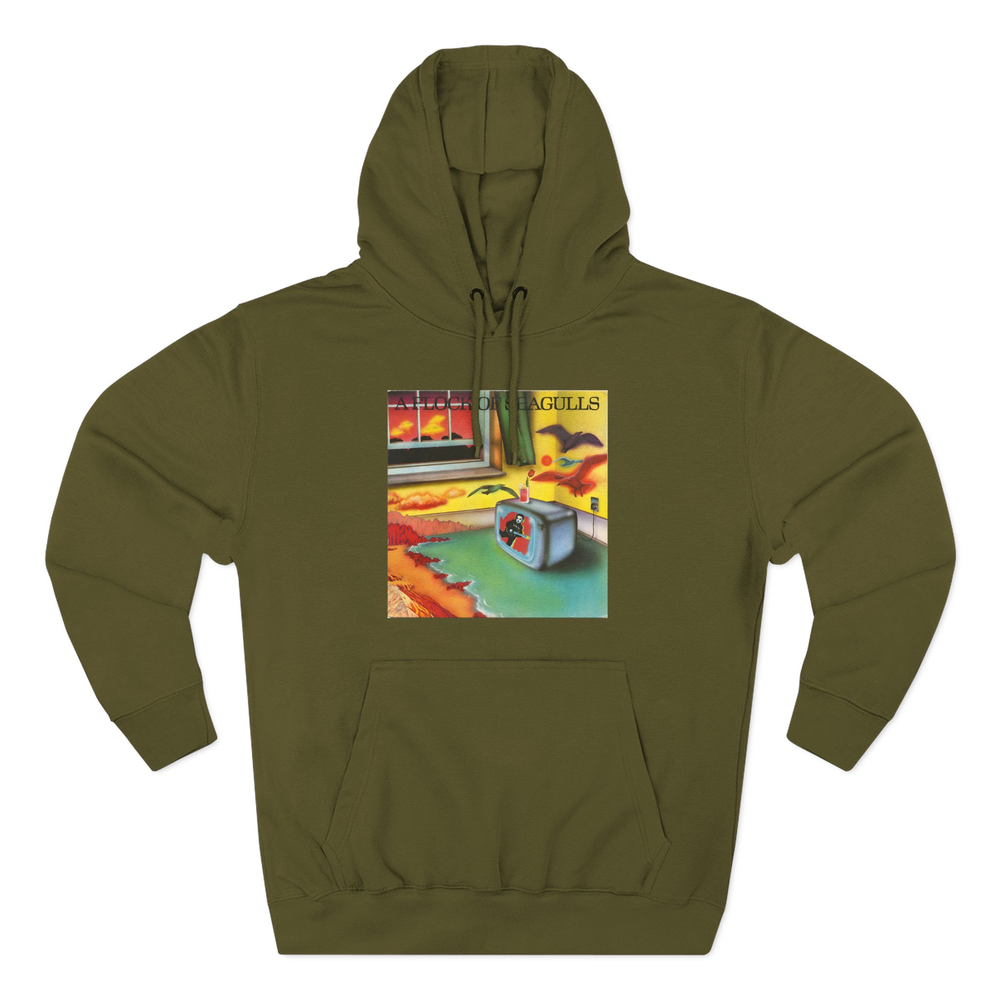 A Flock of Seagulls Original Album Cover Three-Panel Fleece Hoodie