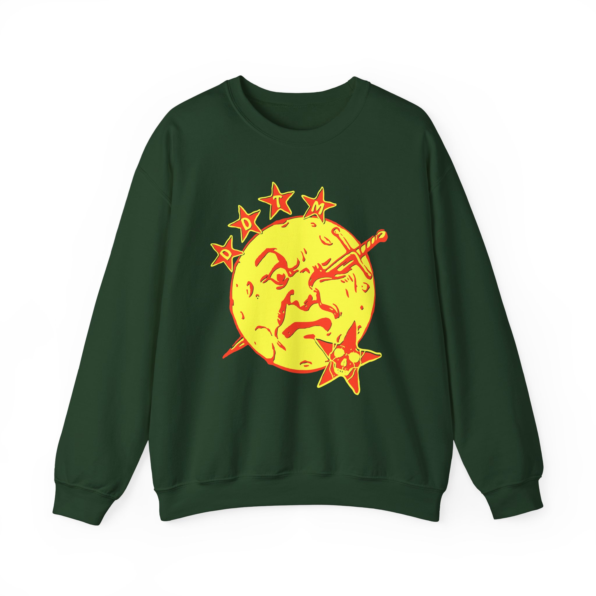 Foxing Moon Face Unisex Heavy Blendâ„¢ Crewneck Sweatshirt