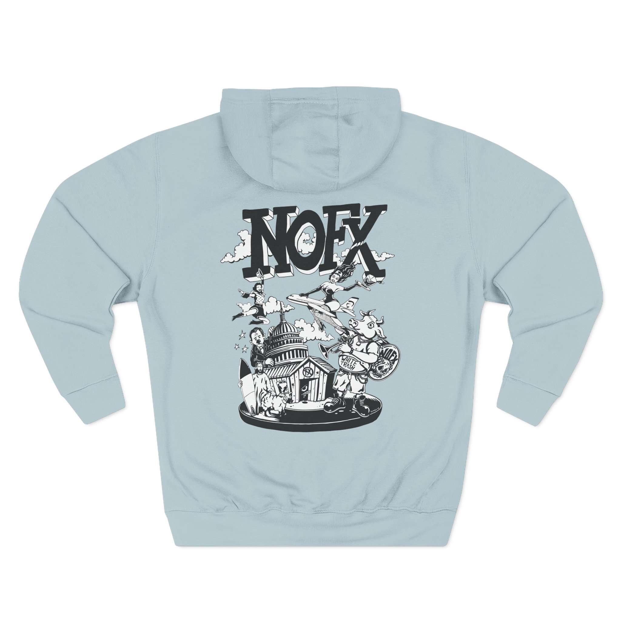 Nofx Allbums Three-Panel Fleece Hoodie