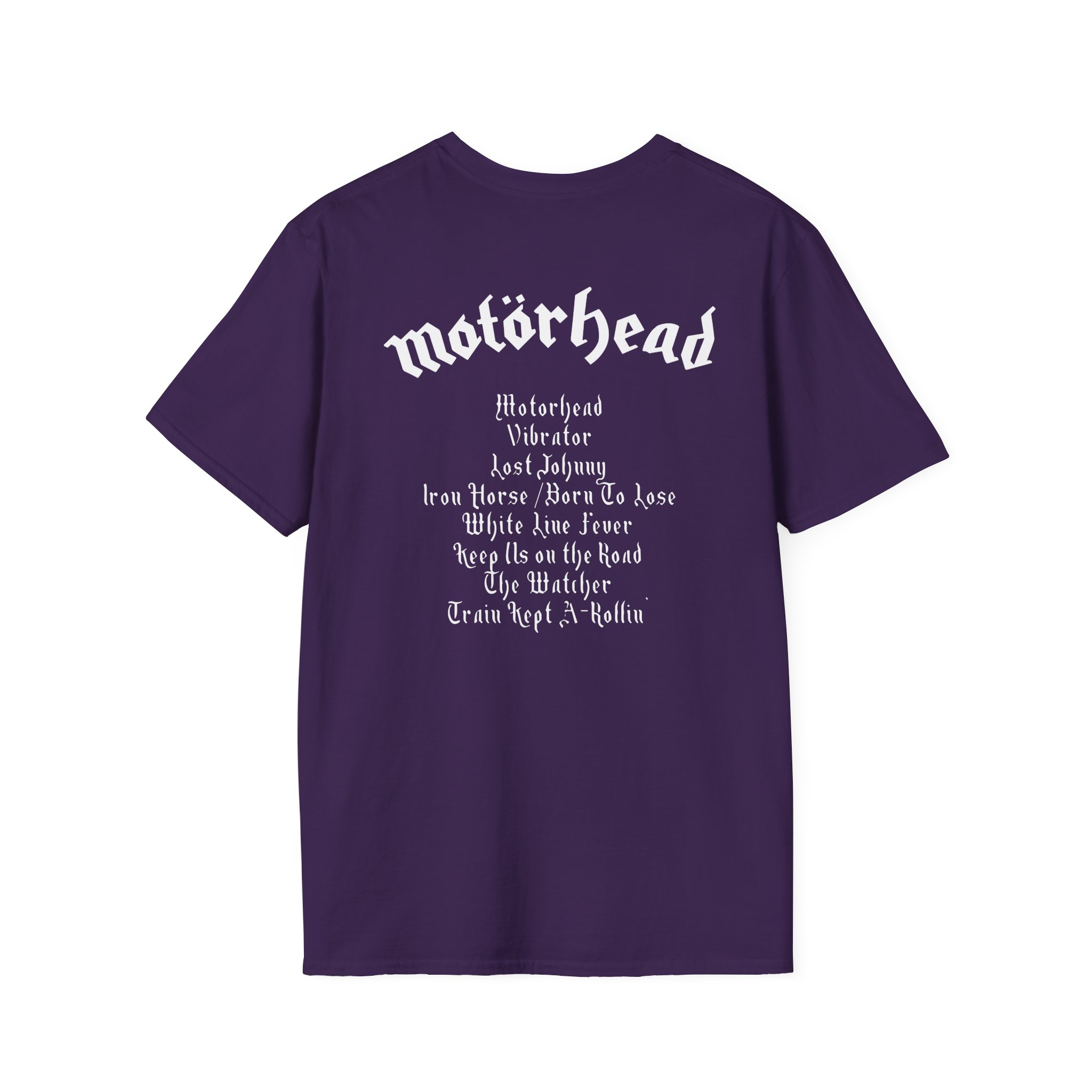 Lemmy Motörhead Tracklist Unisex Softstyle T-Shirt