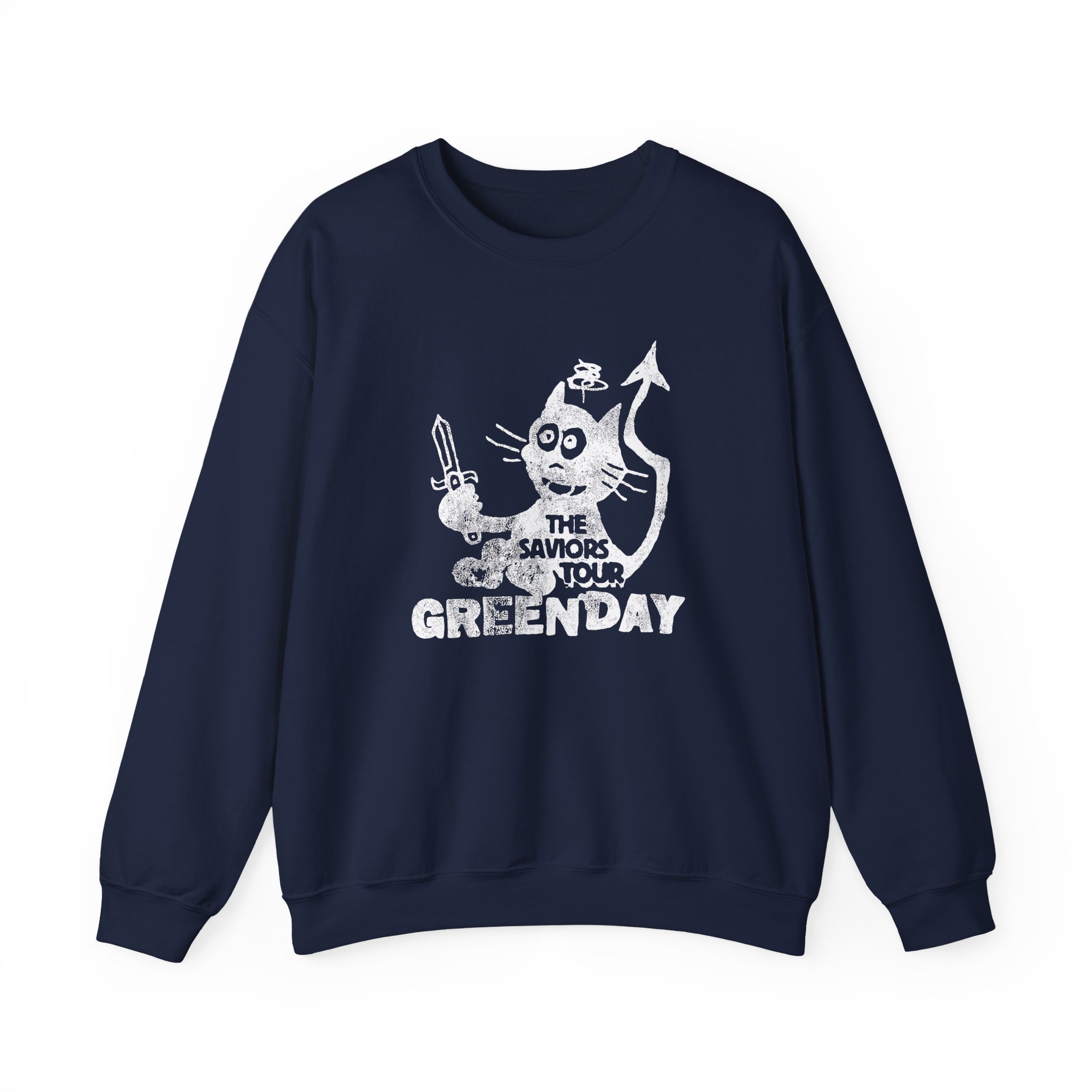 Green Day Cat and Sword Unisex Heavy Blendâ„¢ Crewneck Sweatshirt