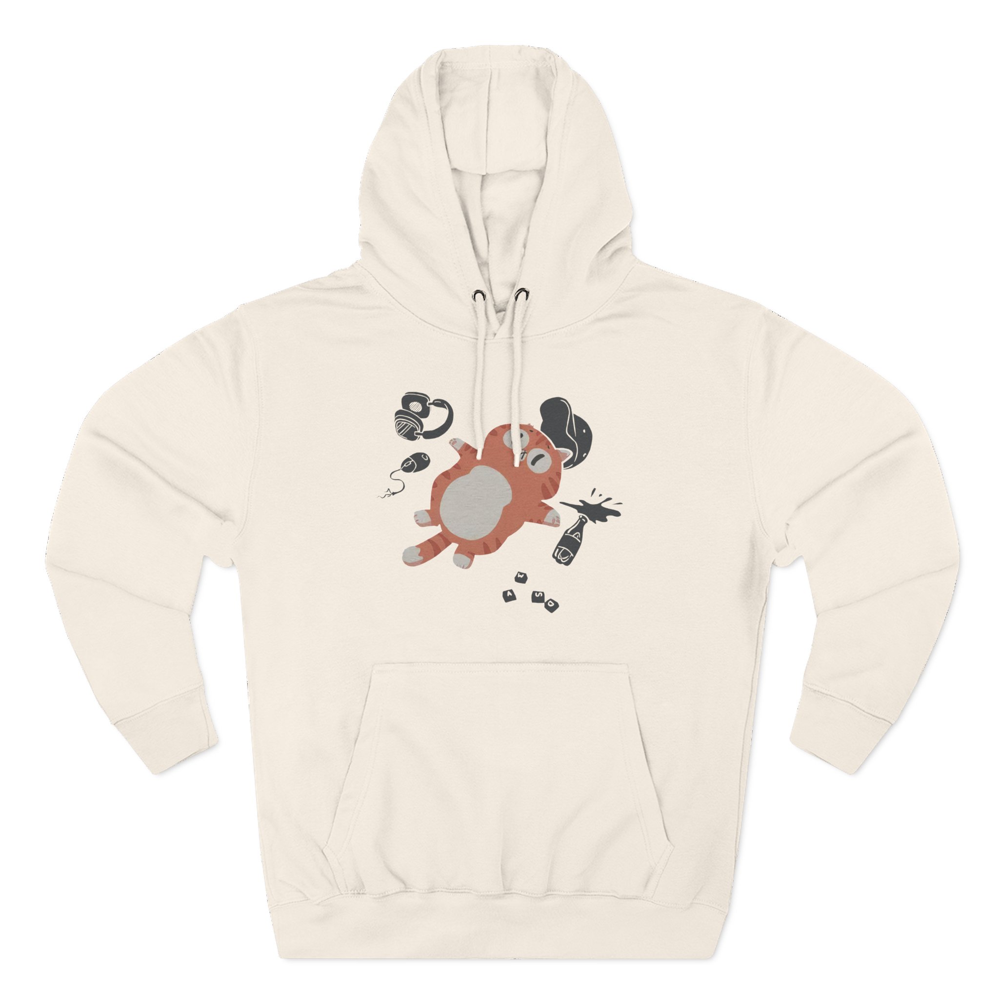 Lirik Gamed Out Cat Three-Panel Fleece Hoodie