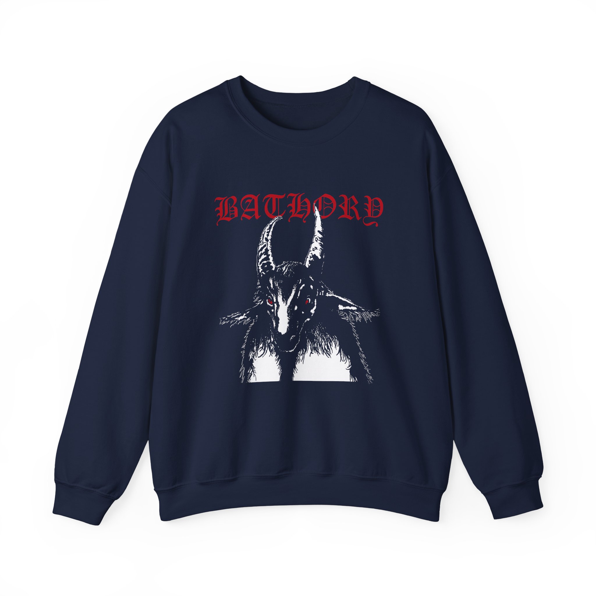 Bathory Goat Red Logo Unisex Heavy Blend Crewneck Sweatshirt