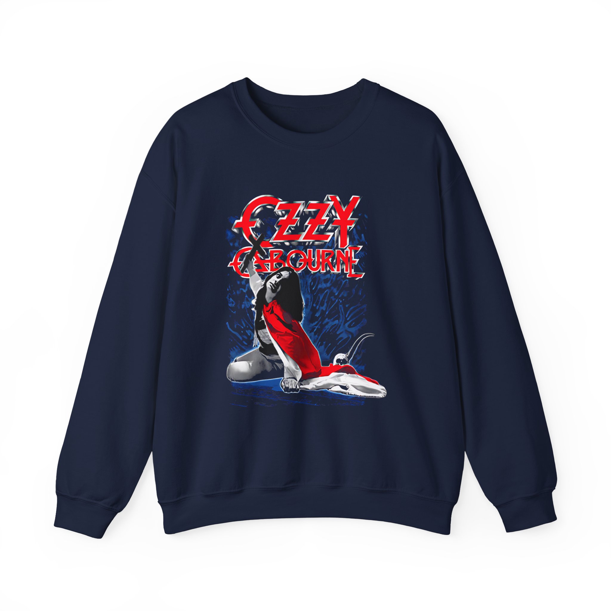 Ozzy Osbourne Blizzard of Ozz Rock & Roll Hall of Fame Unisex Heavy Blendâ„¢ Crewneck Sweatshirt