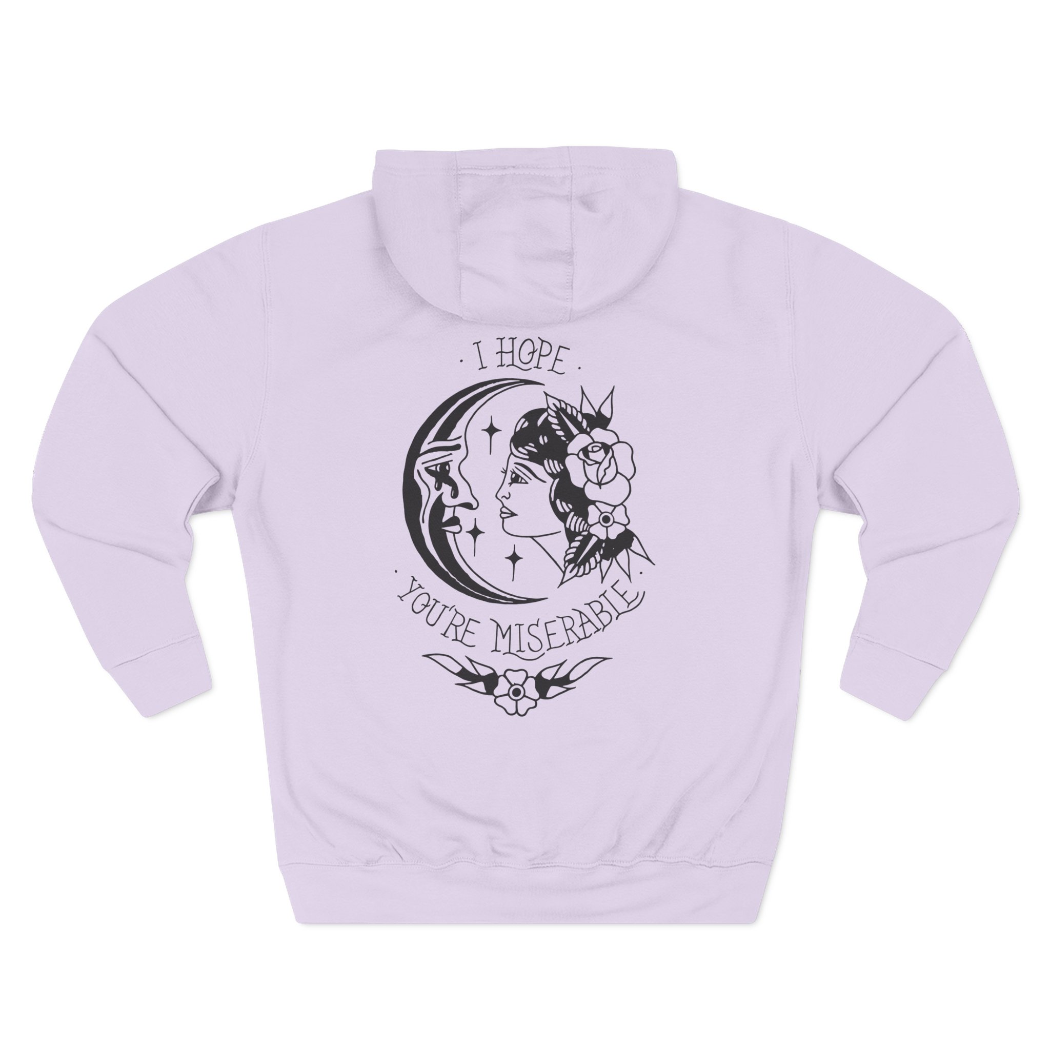 Moose Blood Traditional Tattoo Desig Three-Panel Fleece Hoodie