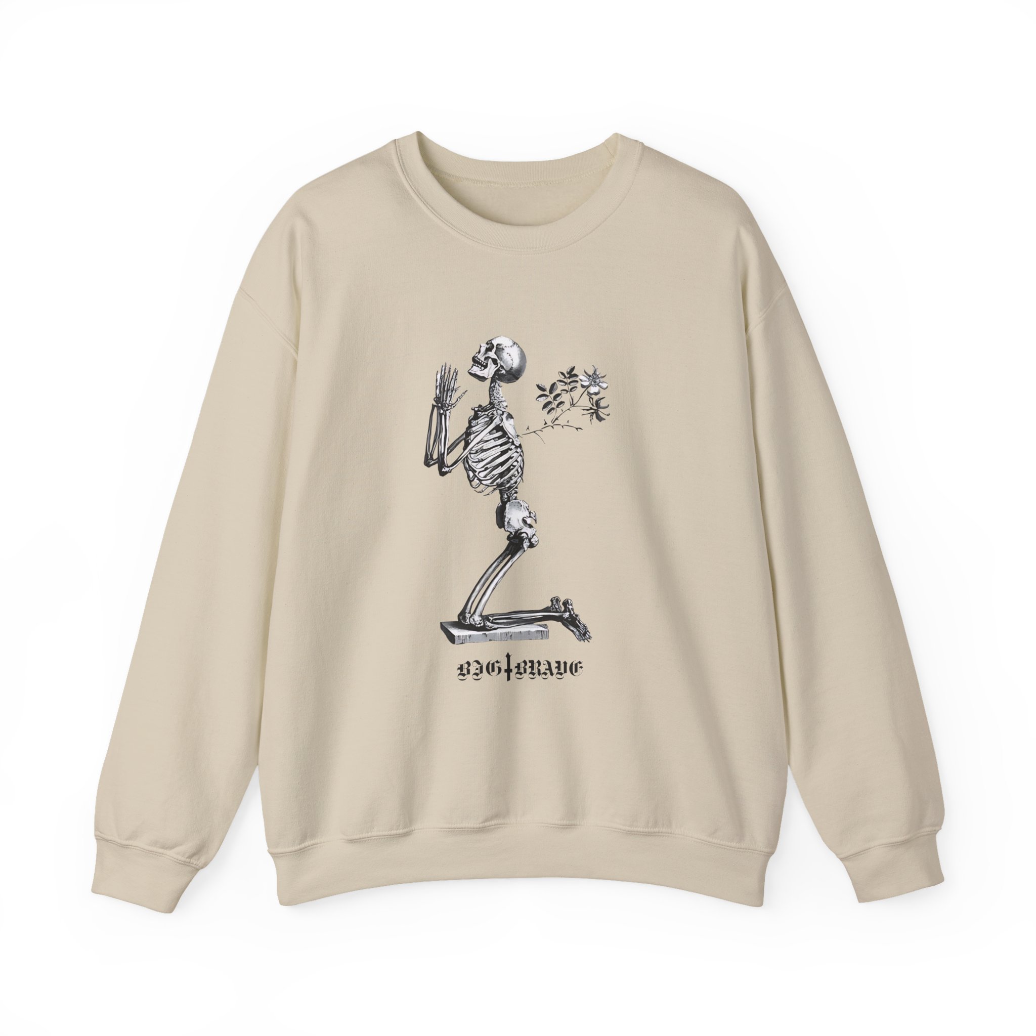 Big Brave Praying Skeleton Unisex Heavy Blendâ„¢ Crewneck Sweatshirt