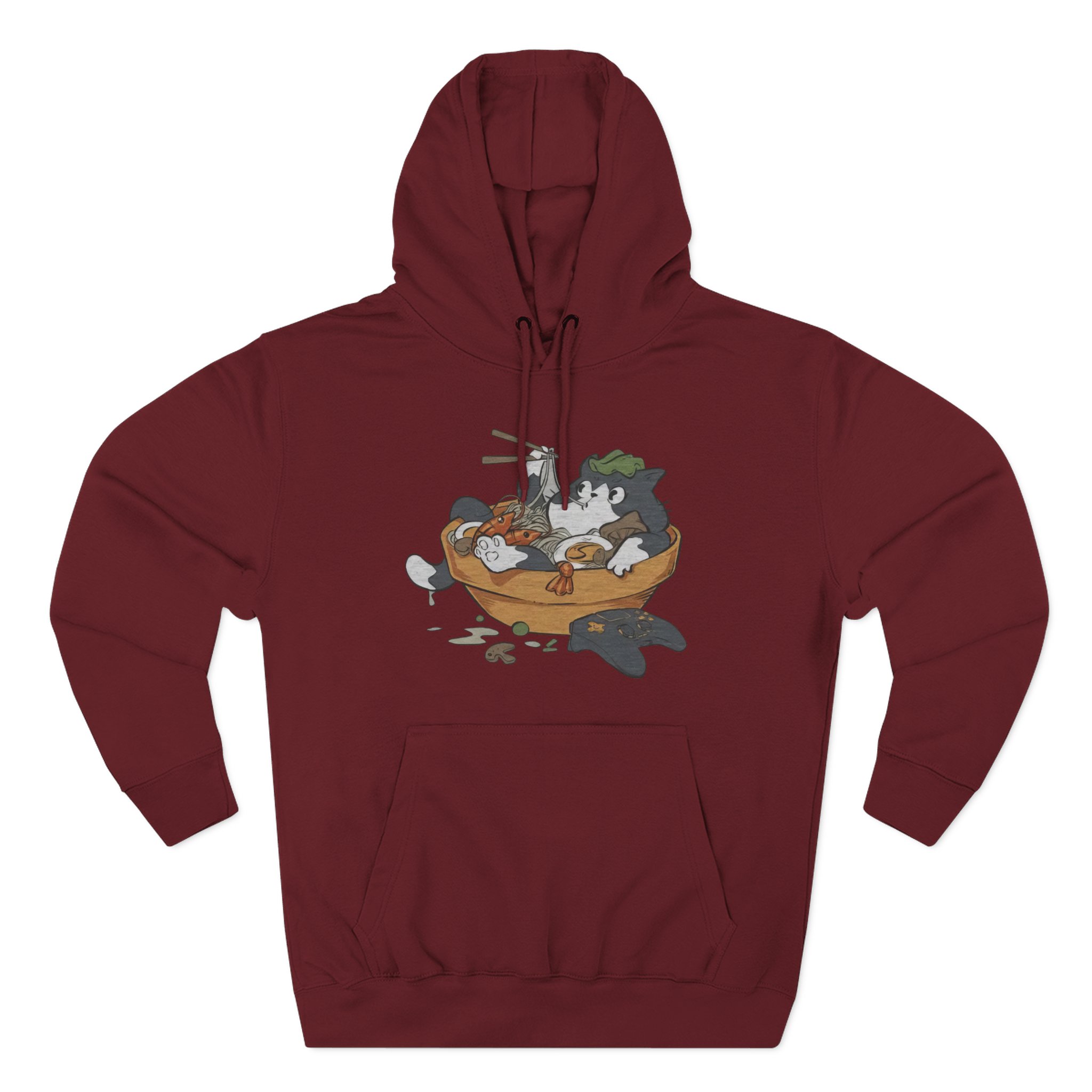 Lirik Ramen Cat Three-Panel Fleece Hoodie