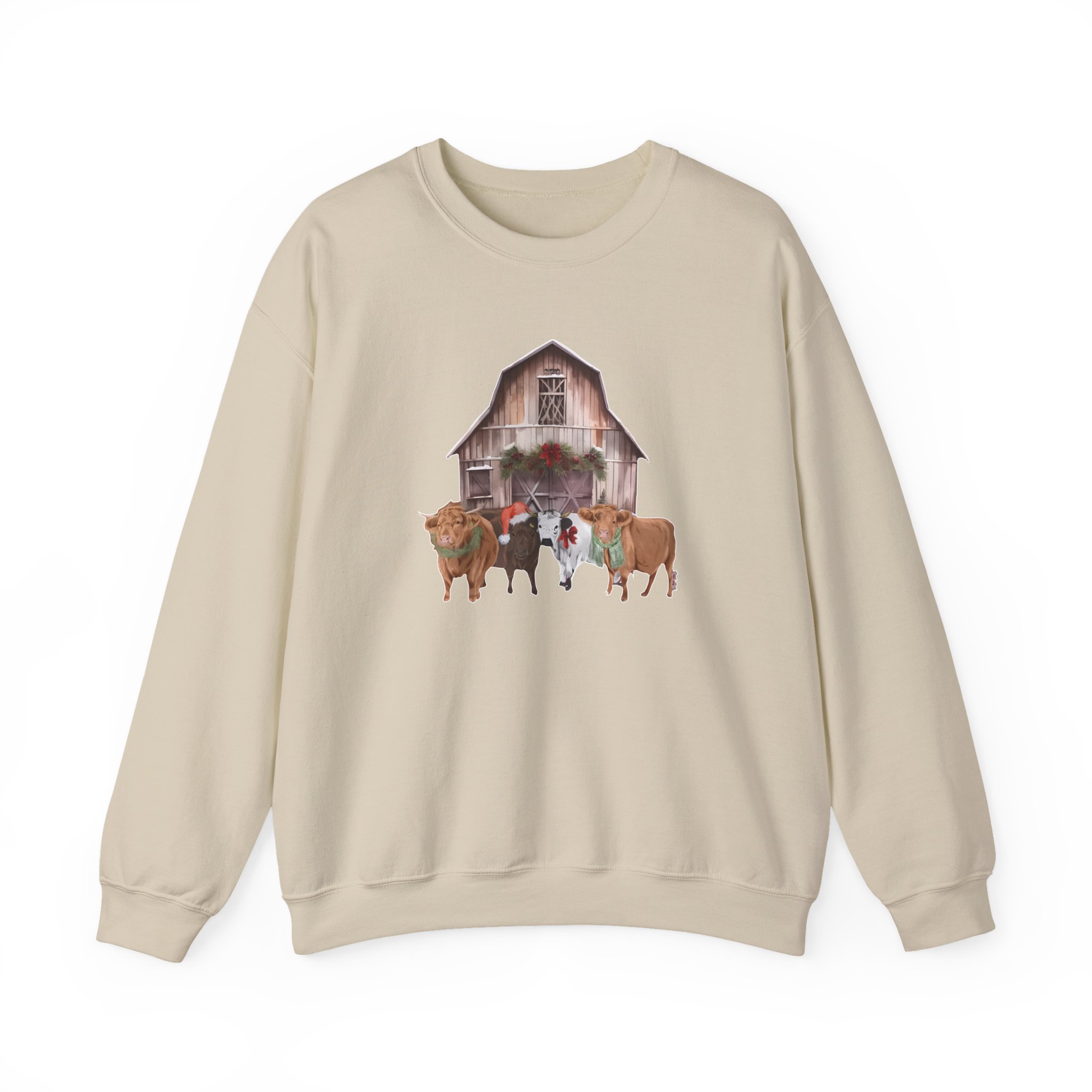 Katie Van Slyke Christmas Cows Unisex Heavy Blendâ„¢ Crewneck Sweatshirt