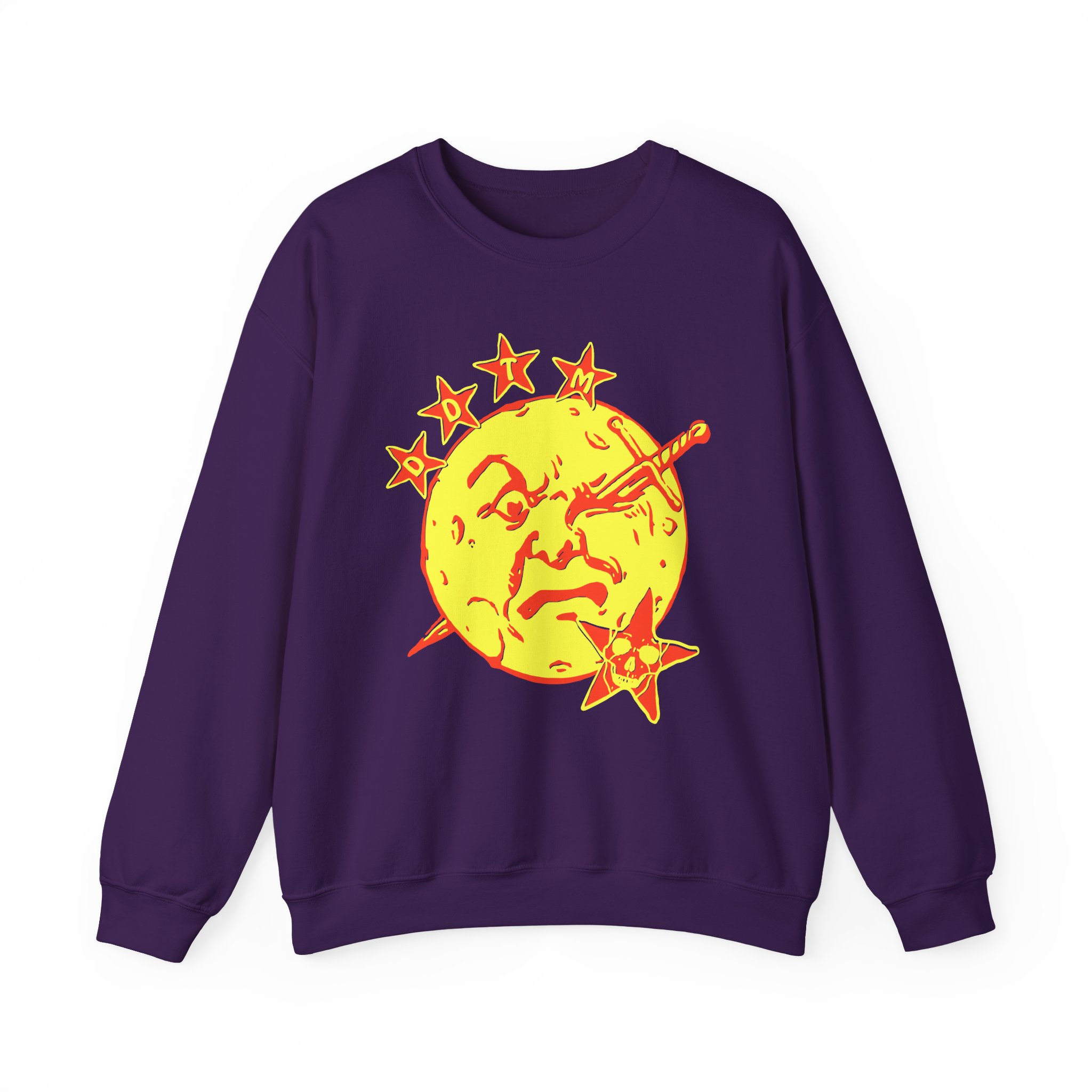 Foxing Moon Face Unisex Heavy Blendâ„¢ Crewneck Sweatshirt