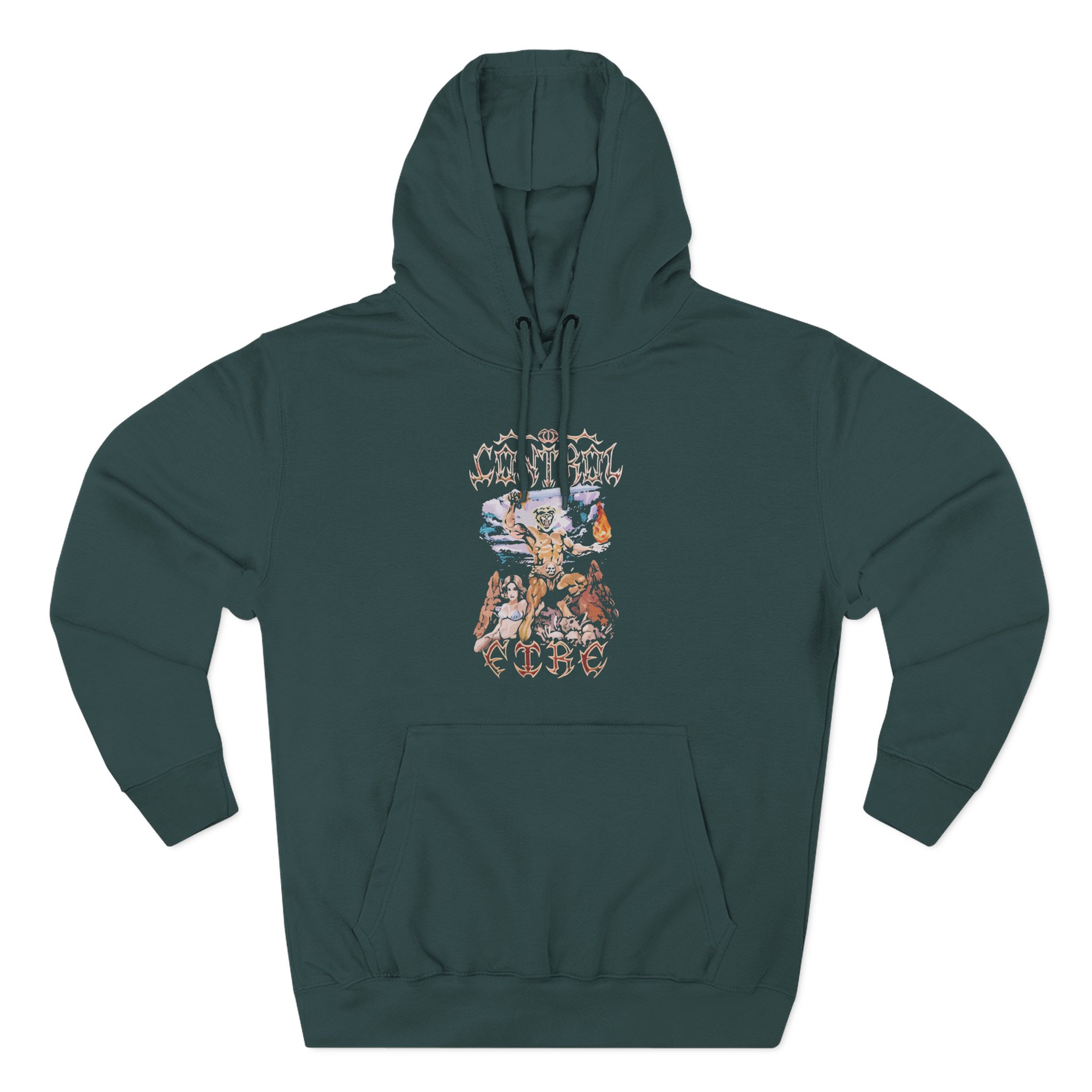Papa Meat canyon I Control Fire Three-Panel Fleece Hoodie