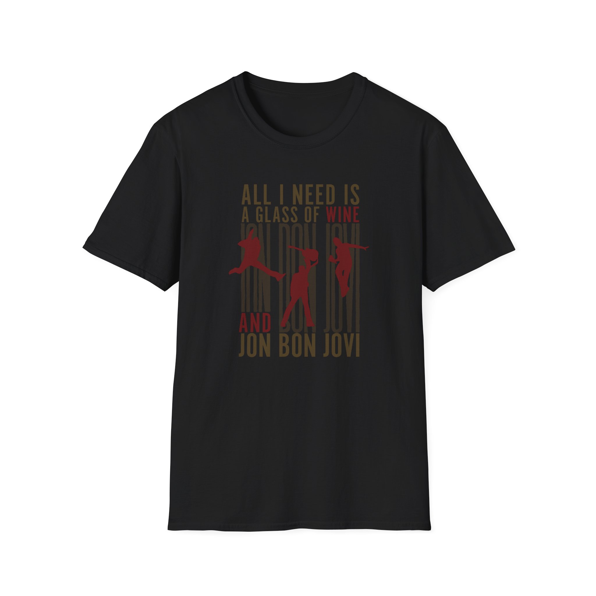 Bon Jovi Wine Silhouette Unisex Softstyle T-Shirt