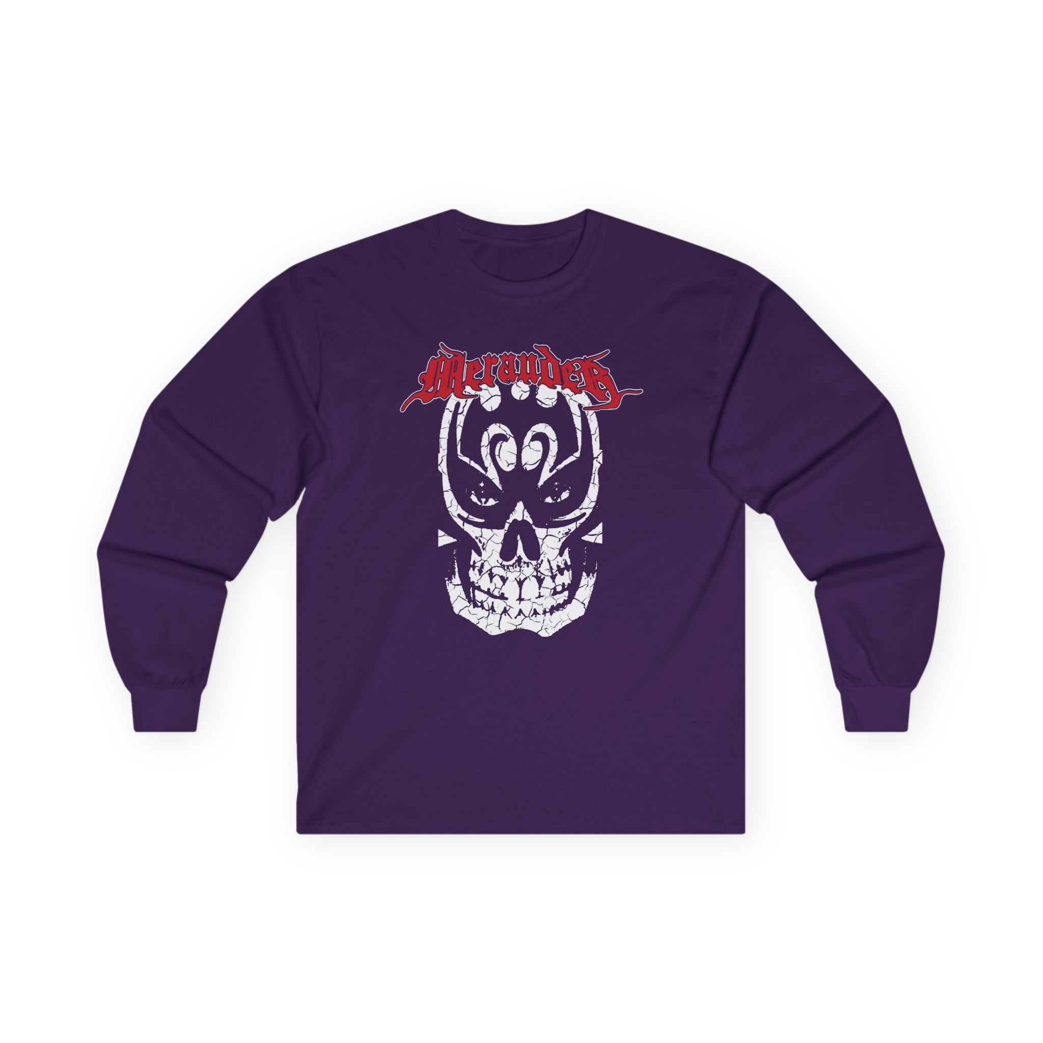 Merauder Cracked Skull Unisex Ultra Cotton Long Sleeve Tee