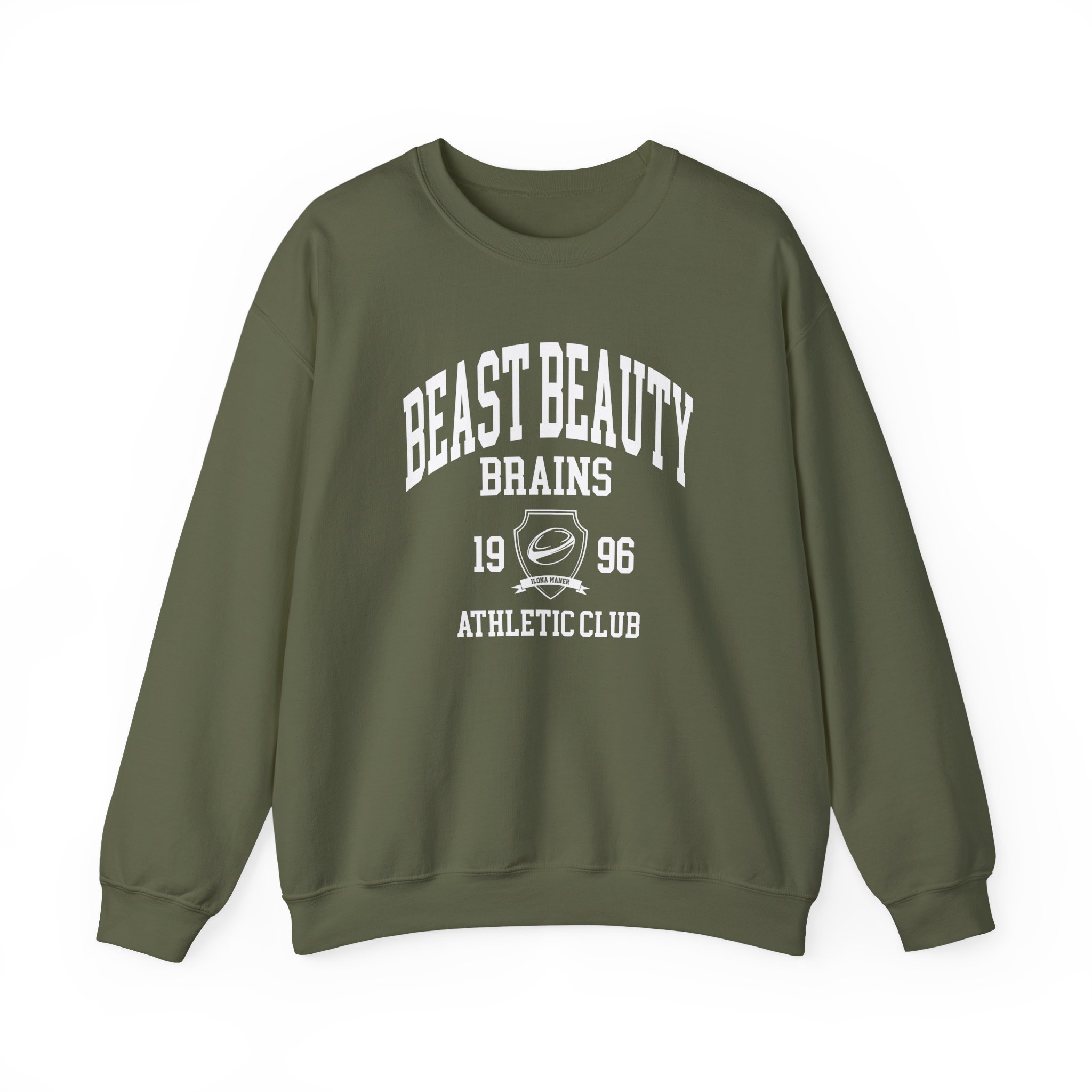 Ilona Maher Beast Beauty Brains Athletic Club Unisex Heavy Blendâ„¢ Crewneck Sweatshirt