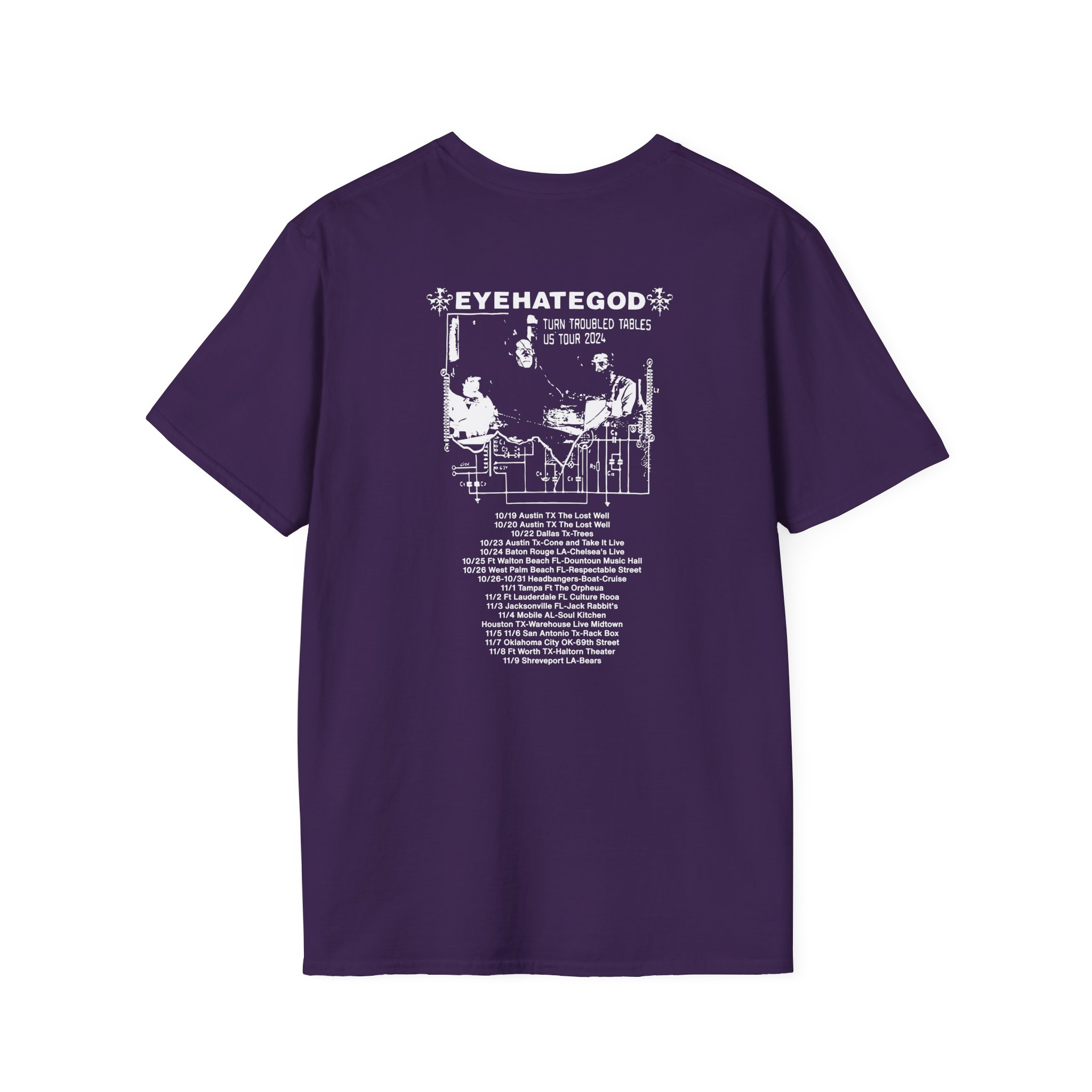 Eyehategod Turn Troubled Tables Us Tour Unisex Softstyle T-Shirt