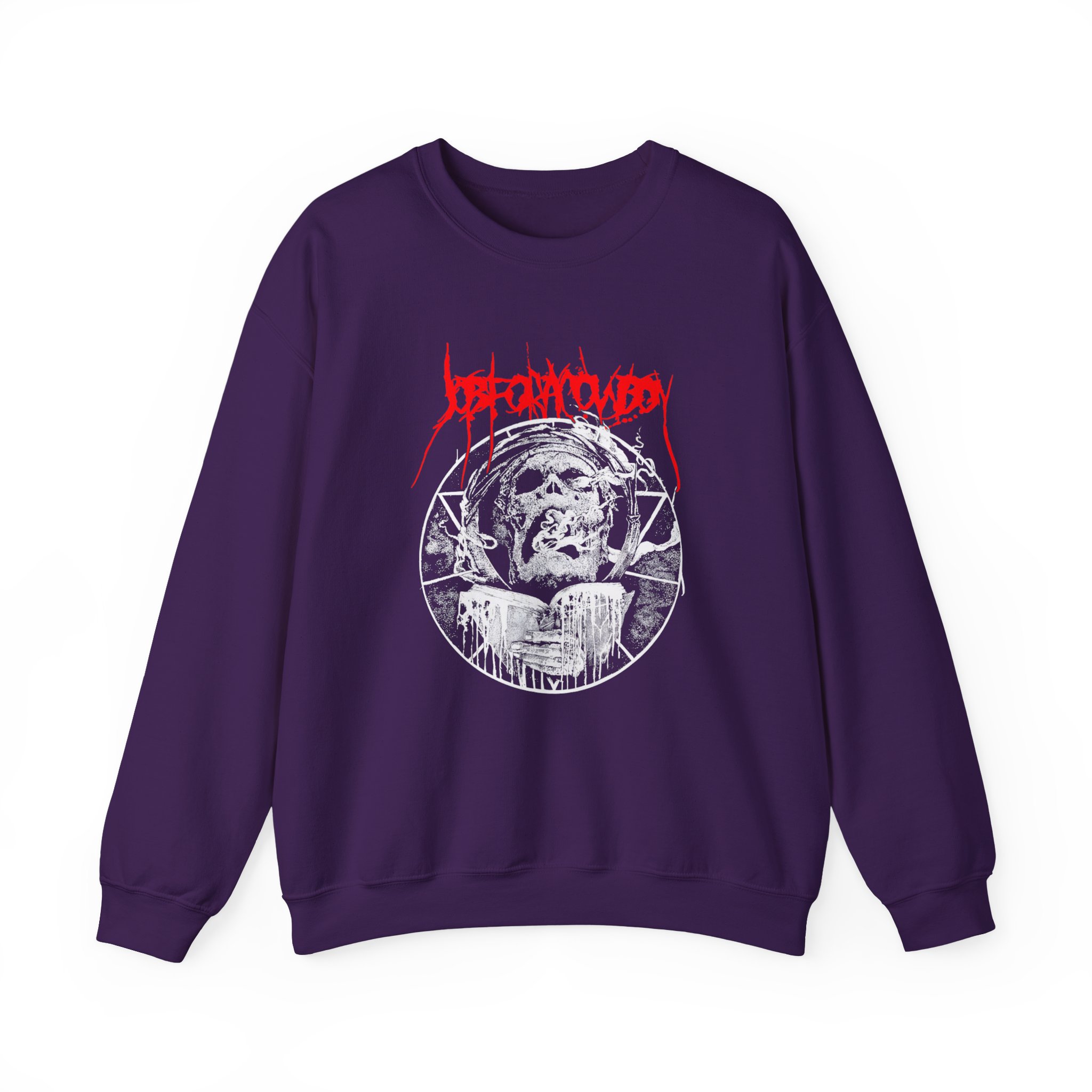 Job for a Cowboy Smoking Skull Unisex Heavy Blendâ„¢ Crewneck Sweatshirt