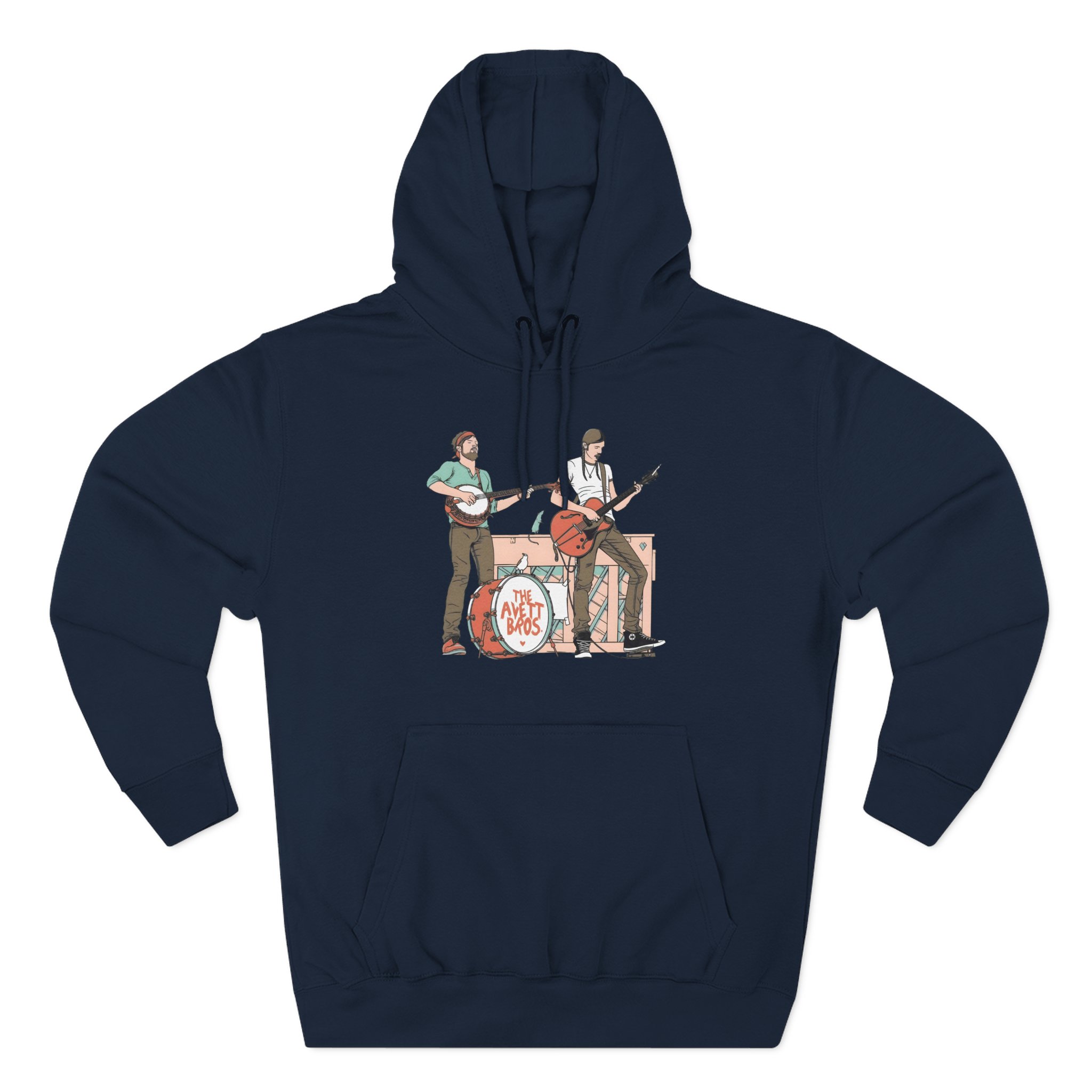 Avett Brothers on Stage Three-Panel Fleece Hoodie