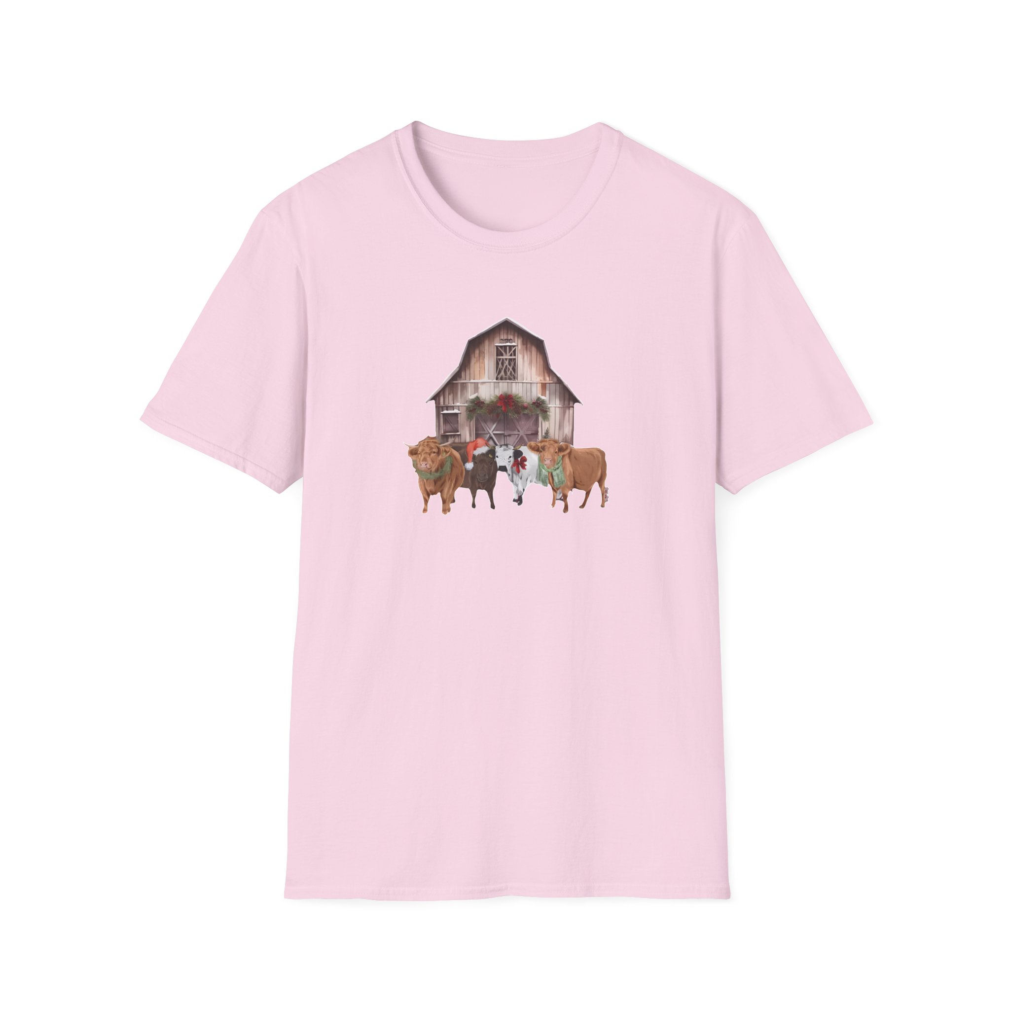 Katie Van Slyke Christmas Cows Unisex Softstyle T-Shirt