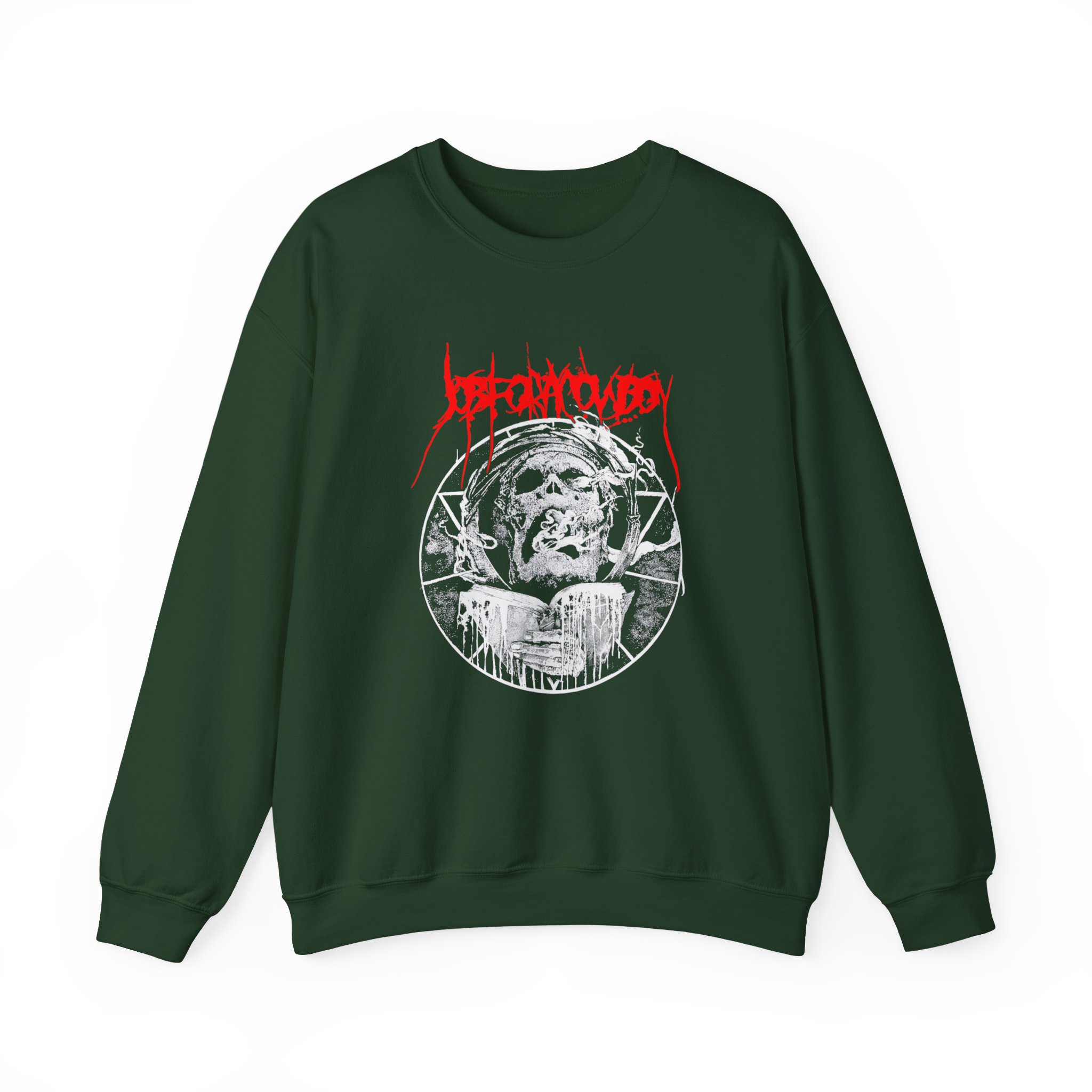 Job for a Cowboy Smoking Skull Unisex Heavy Blendâ„¢ Crewneck Sweatshirt