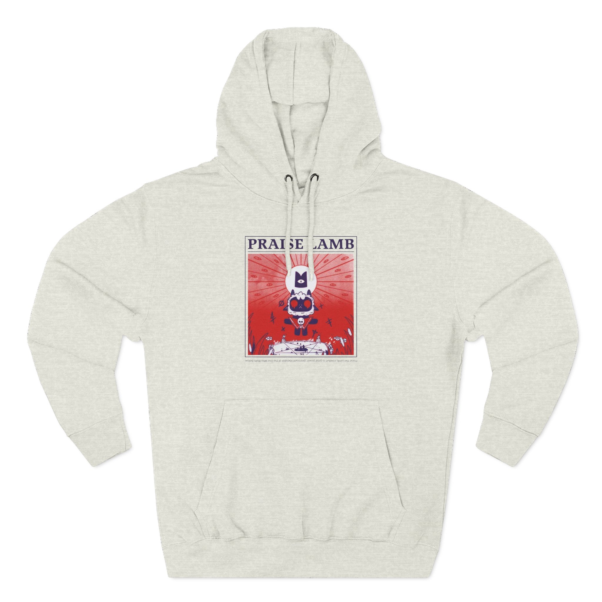 Cult of the Lamb Praise Lamb Three-Panel Fleece Hoodie