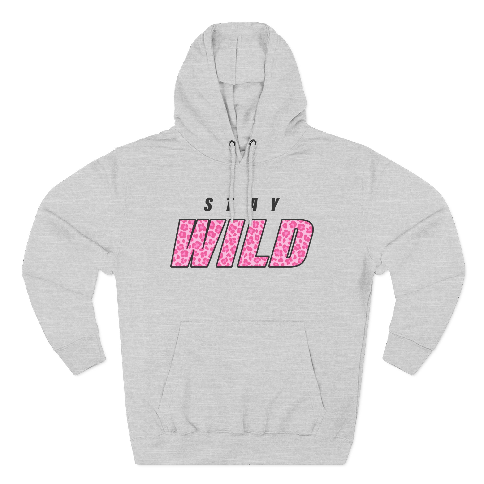 Wild Pink Three-Panel Fleece Hoodie