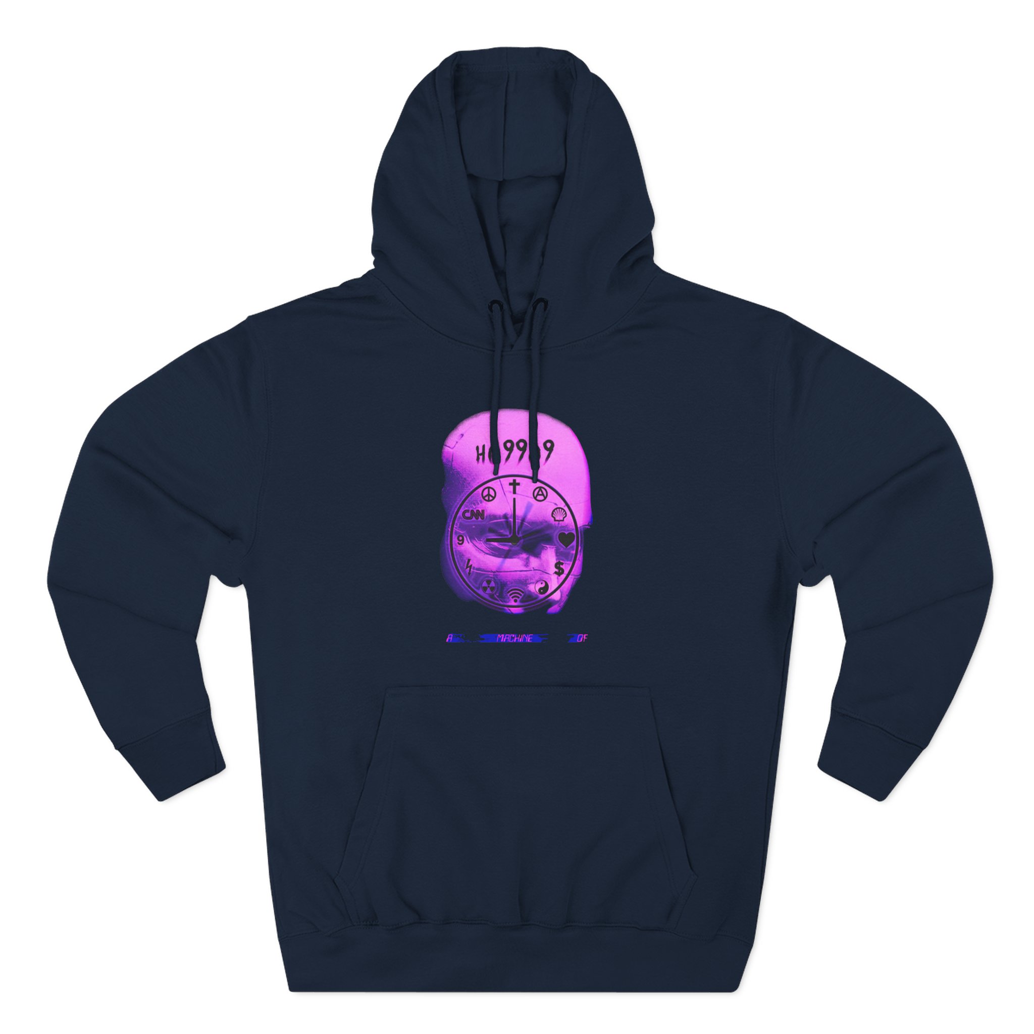 Ho99o9 a Machine of Three-Panel Fleece Hoodie