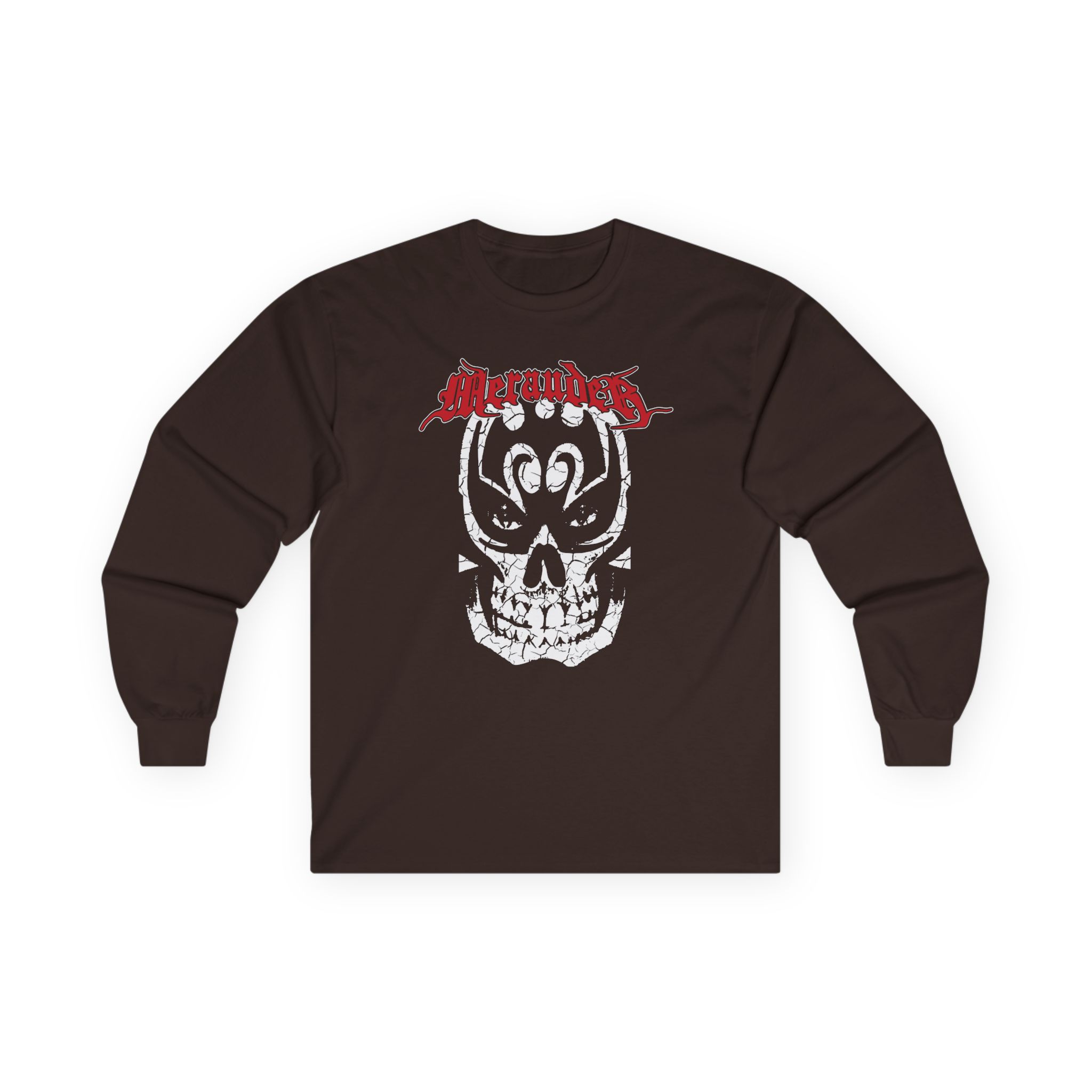 Merauder Cracked Skull Unisex Ultra Cotton Long Sleeve Tee