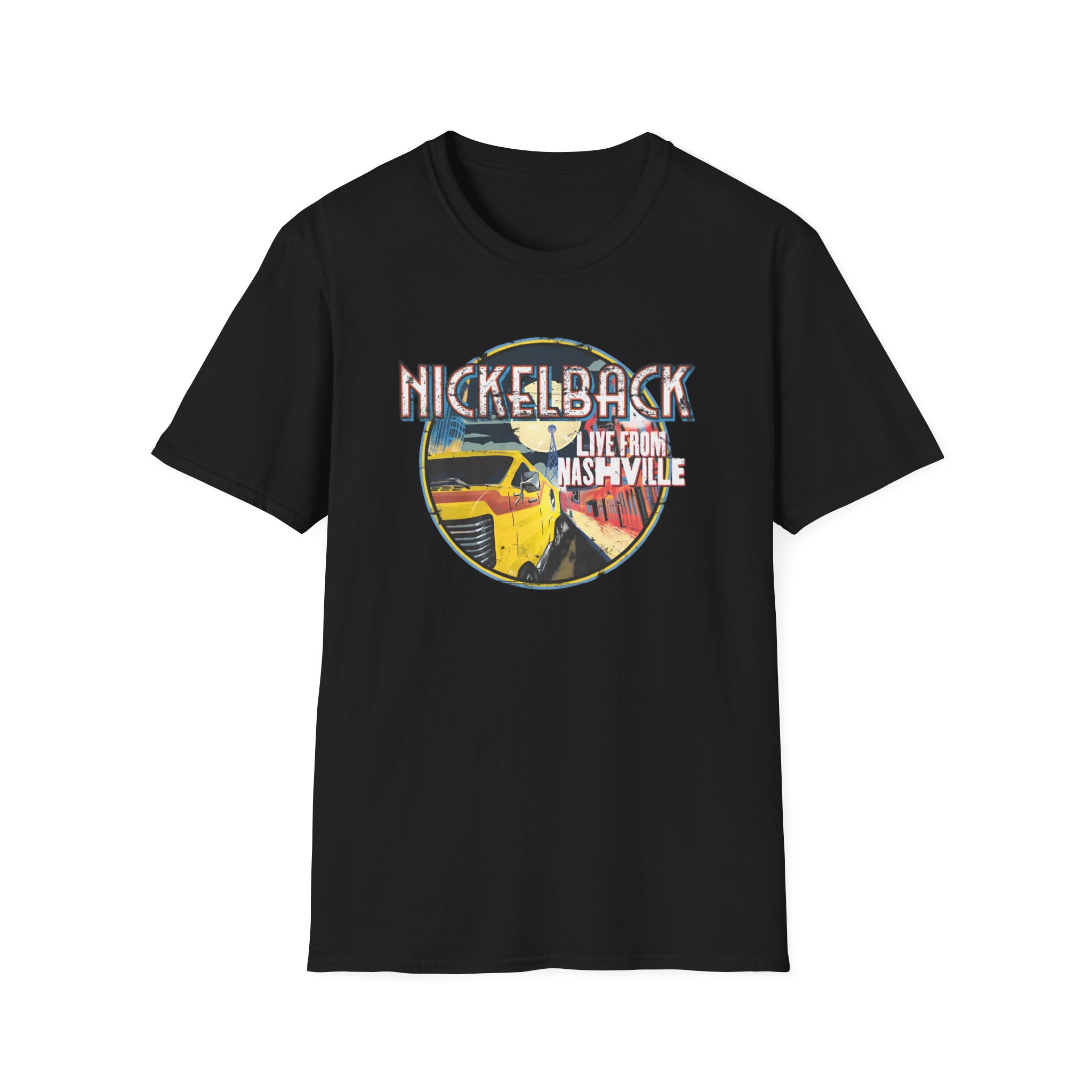 Nickelback Live From Nashville B&W Raglan Unisex Softstyle T-Shirt