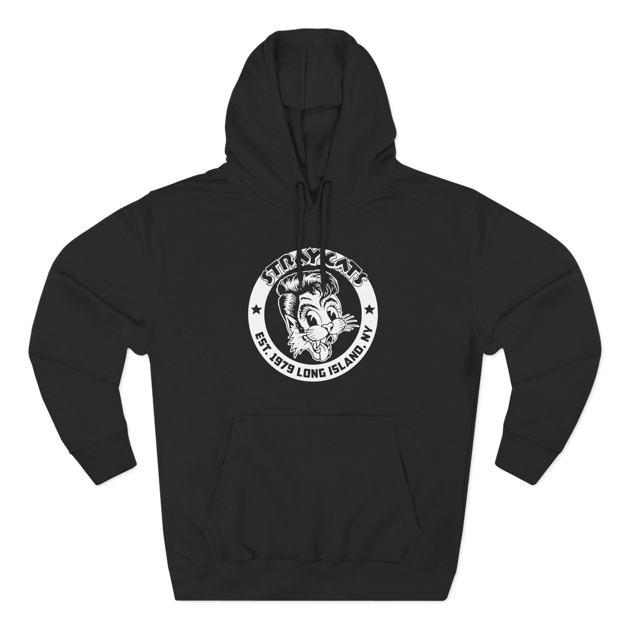 Stray Cats Established 1979 Three-Panel Fleece Hoodie
