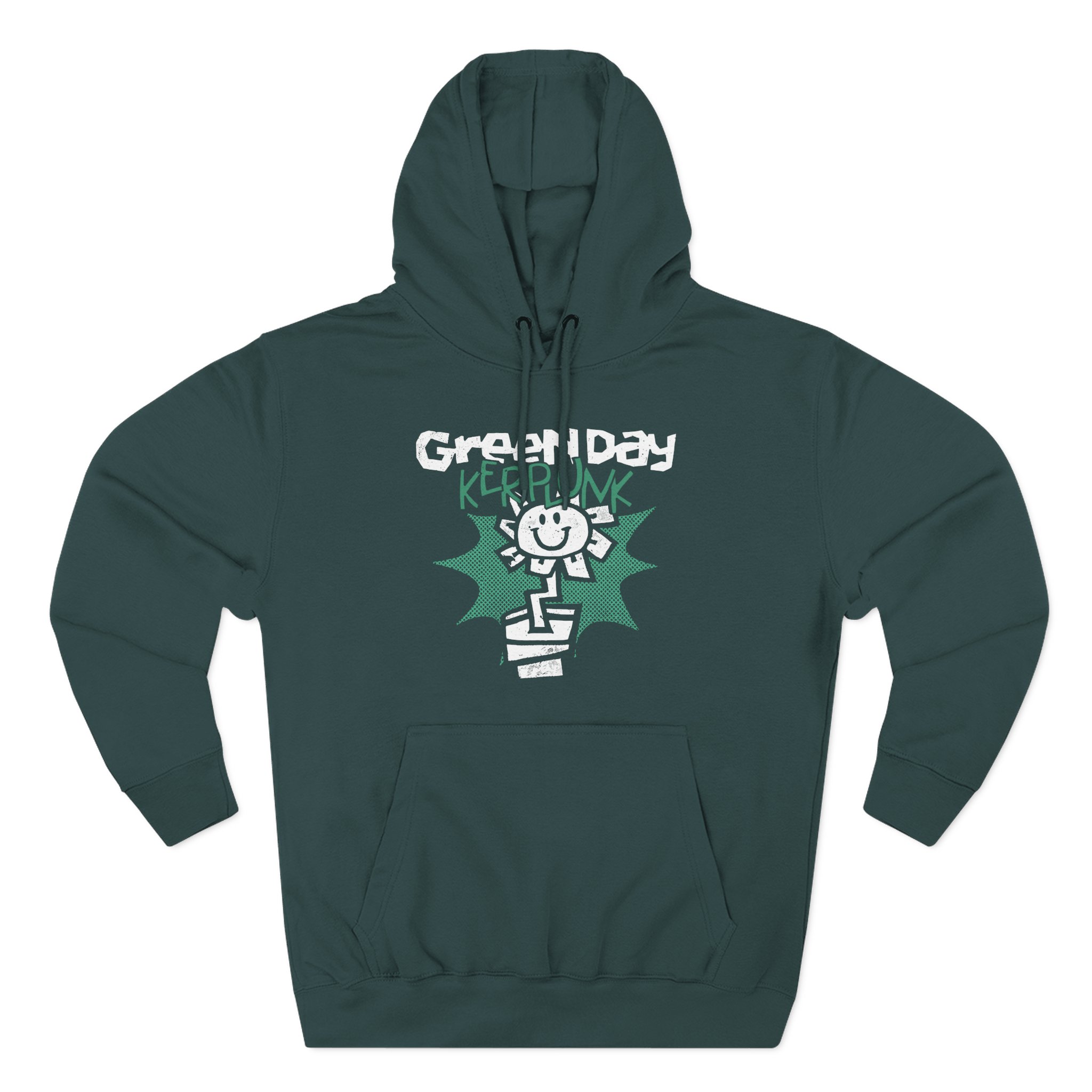 Green Day Kerplunk Vintage Flower Three-Panel Fleece Hoodie