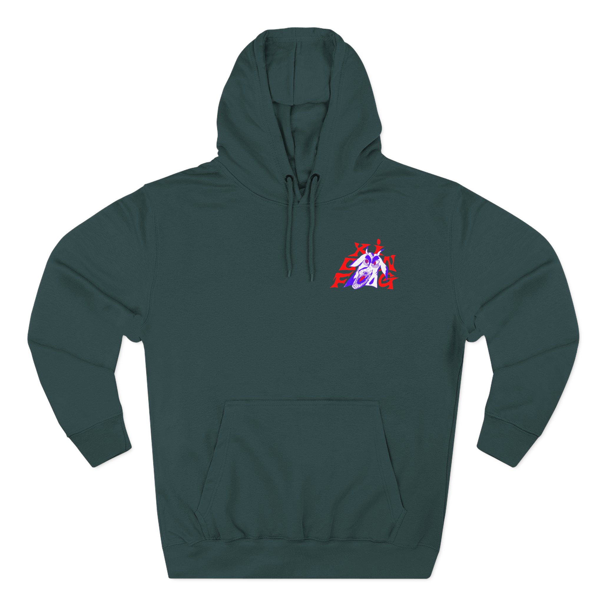 Foxing Devil Dogs Three-Panel Fleece Hoodie