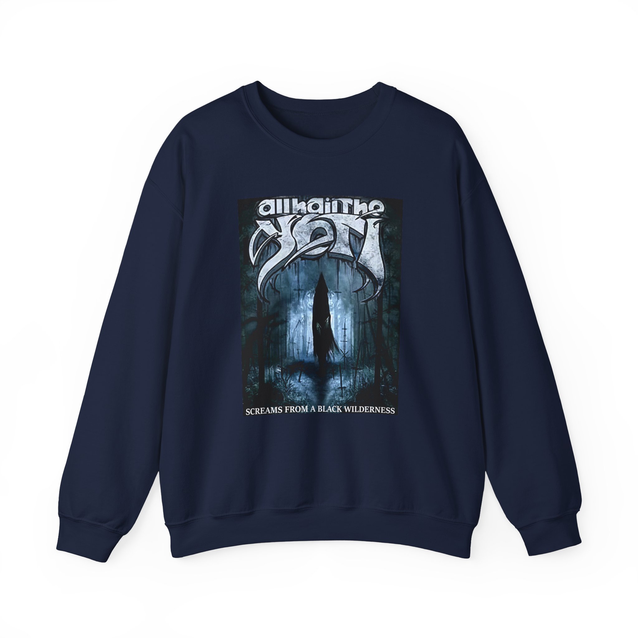 All Hail the Yeti Screams From a Black Wilderness Unisex Heavy Blendâ„¢ Crewneck Sweatshirt
