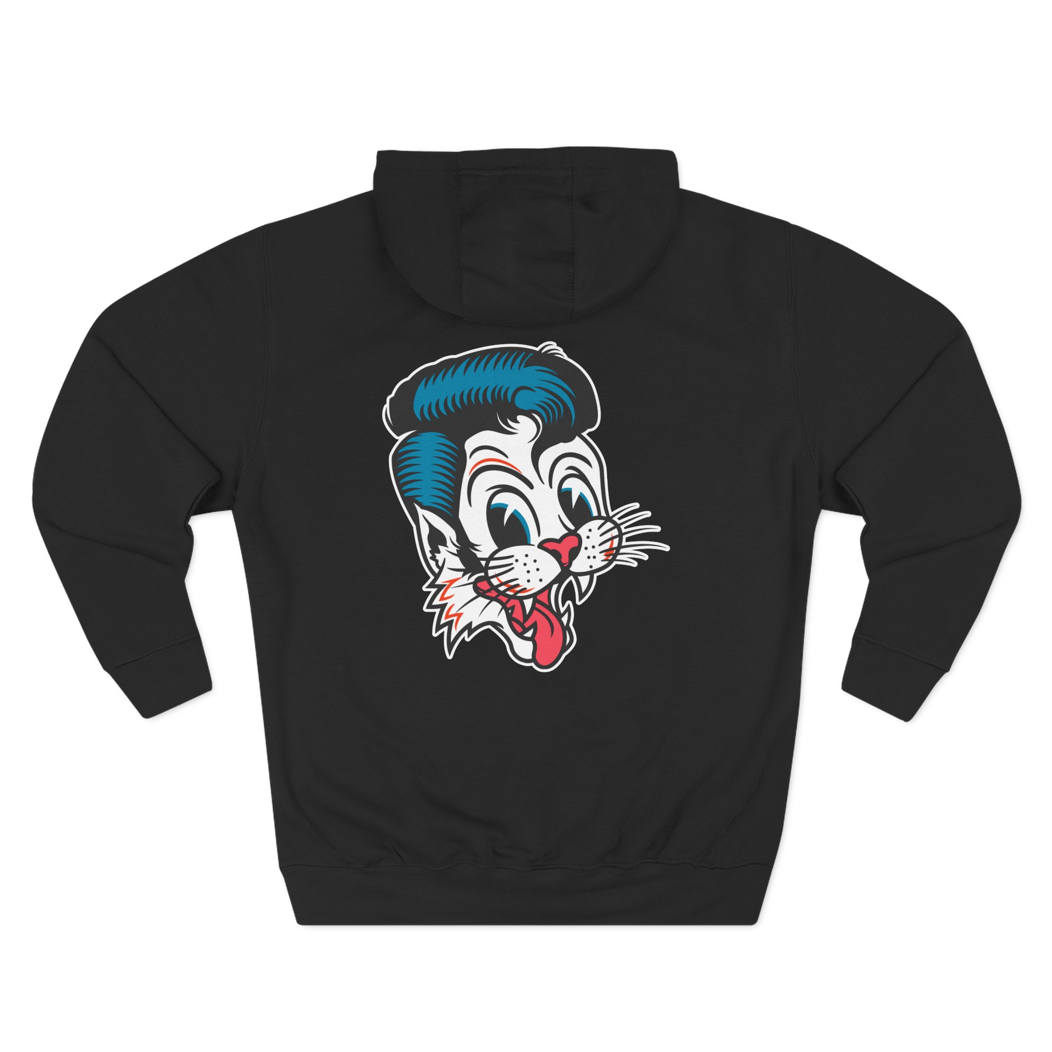 Stray Cats Cat Head Logo Three-Panel Fleece Hoodie