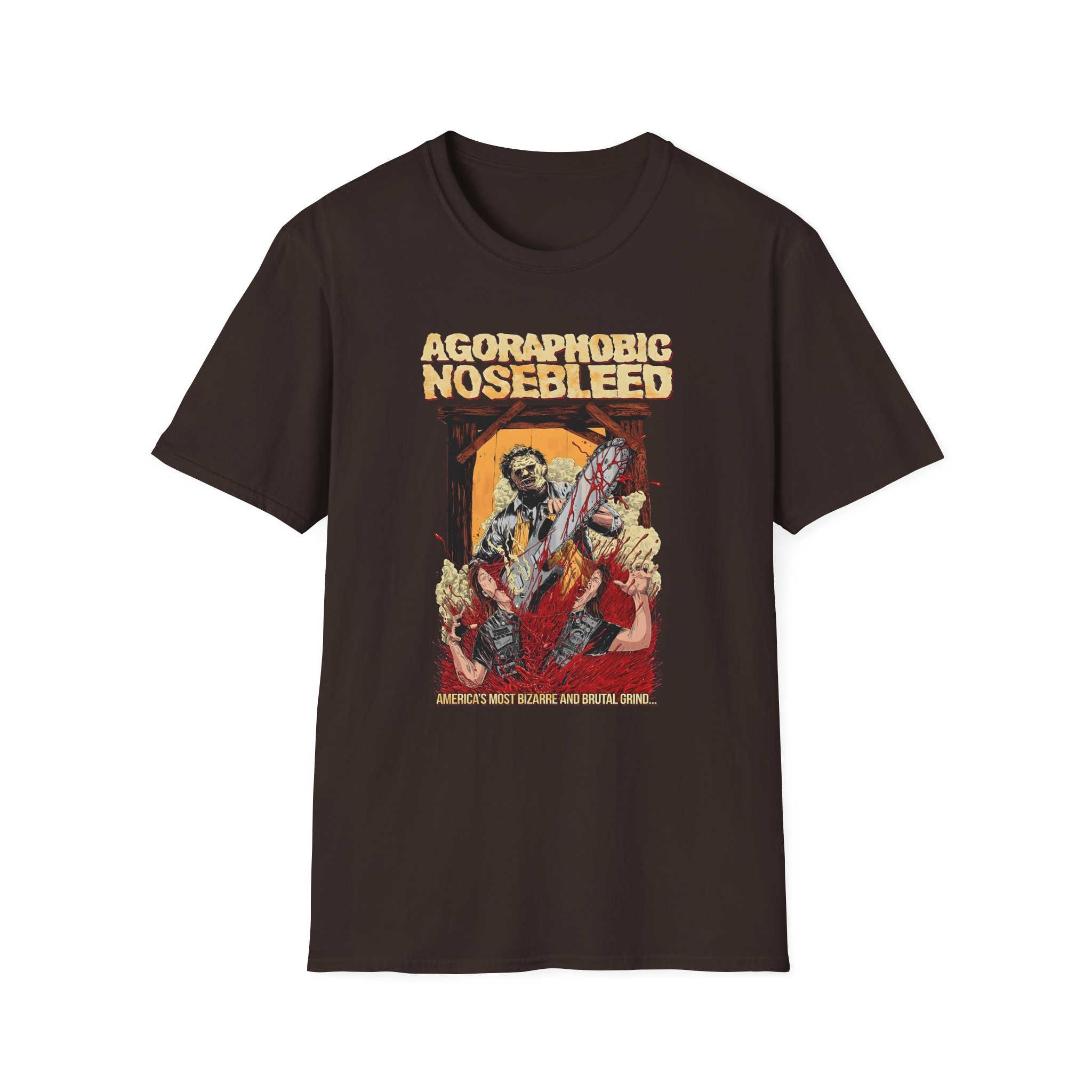 Agoraphobic Nosebleed Leatherface Unisex Softstyle T-Shirt