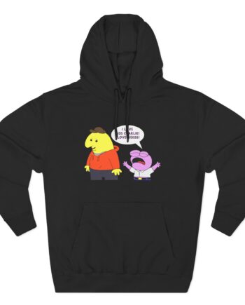 Smiling Friends I Love Kids Three-panel Fleece Hoodie
