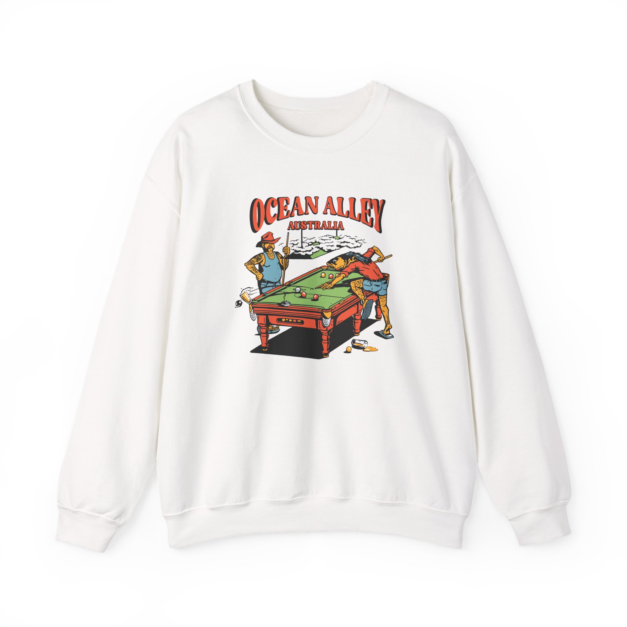 Ocean Alley Pool Table Unisex Heavy Blendâ„¢ Crewneck Sweatshirt