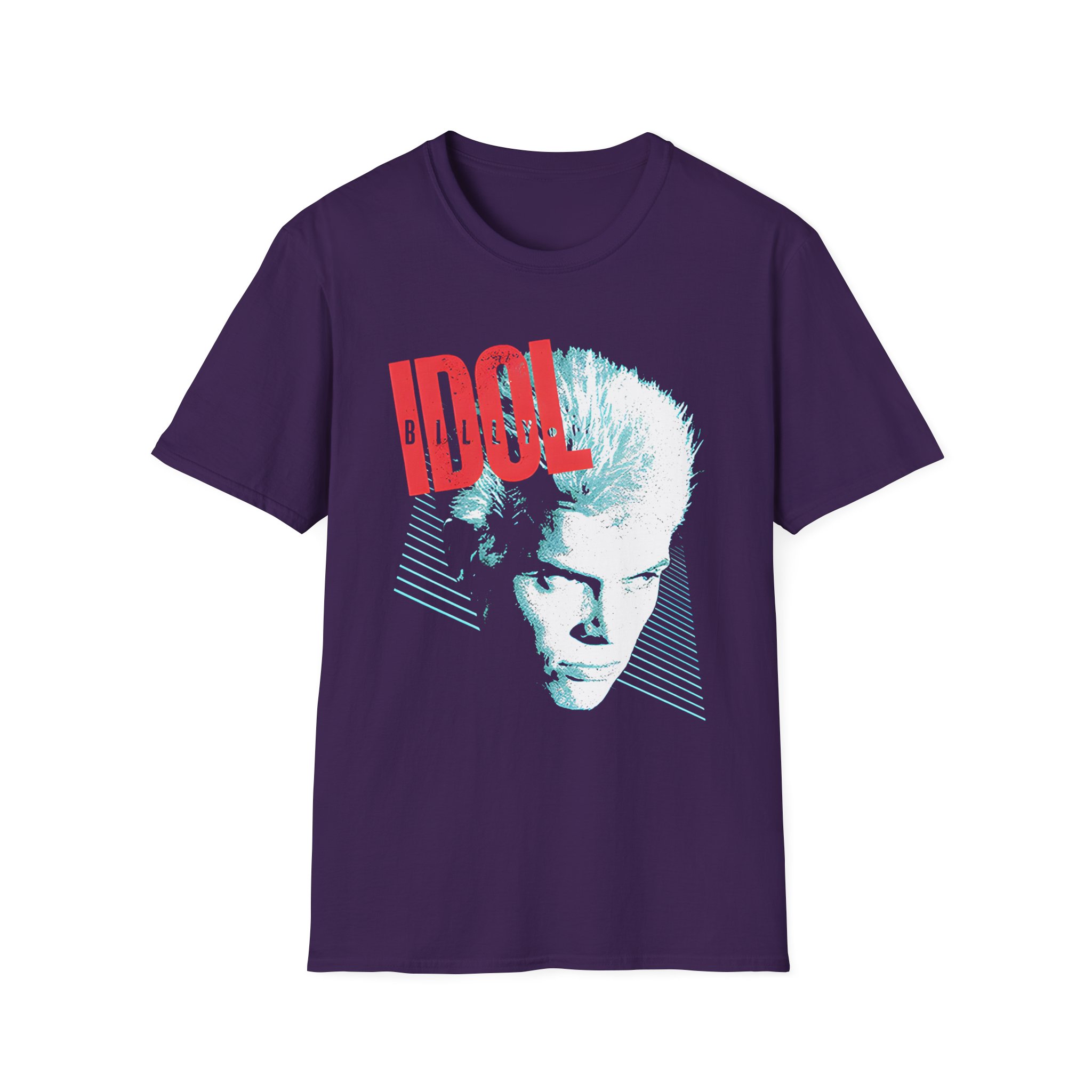 Billy Idol Face Stripes Unisex Softstyle T-Shirt