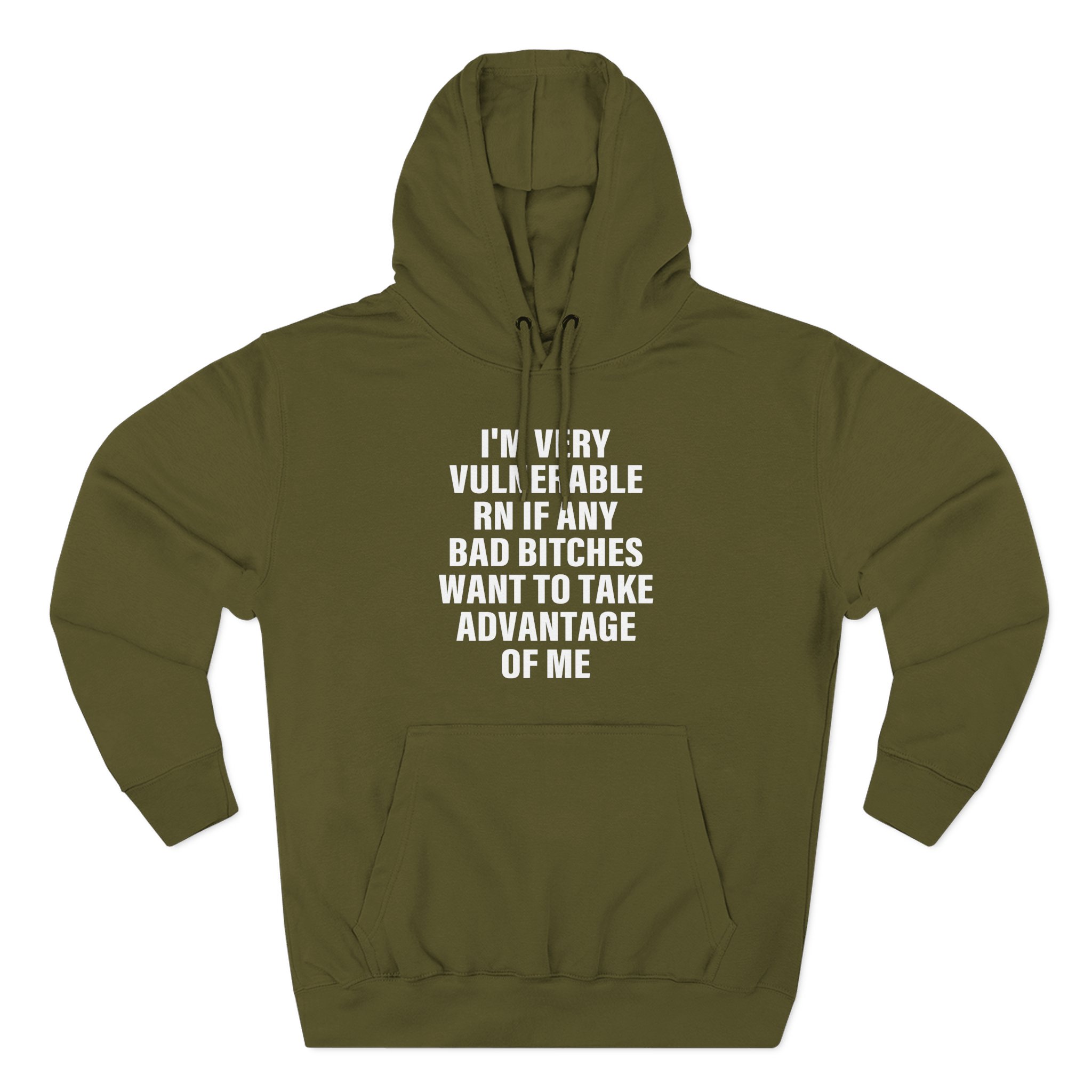 Dom Dolla I'm Very Vulnerable Rn if Any Bad Bitches Want to Take Advantage of Me Three-Panel Fleece Hoodie