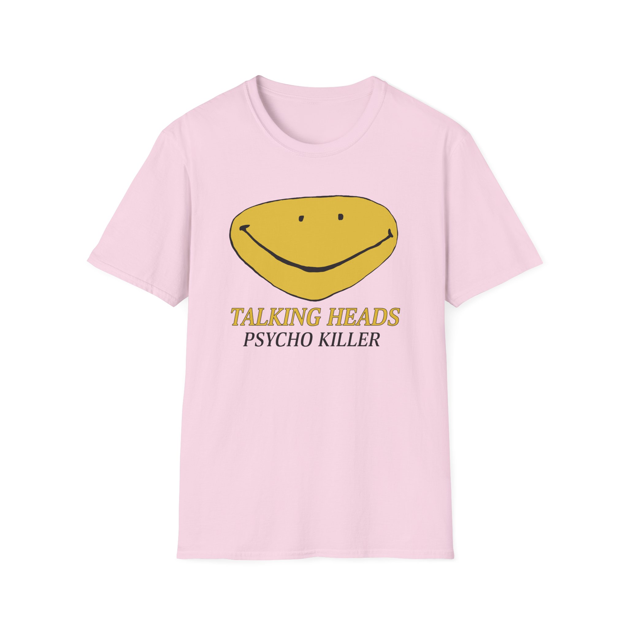 Talking Heads Smiley Face Psycho Killer Unisex Softstyle T-Shirt