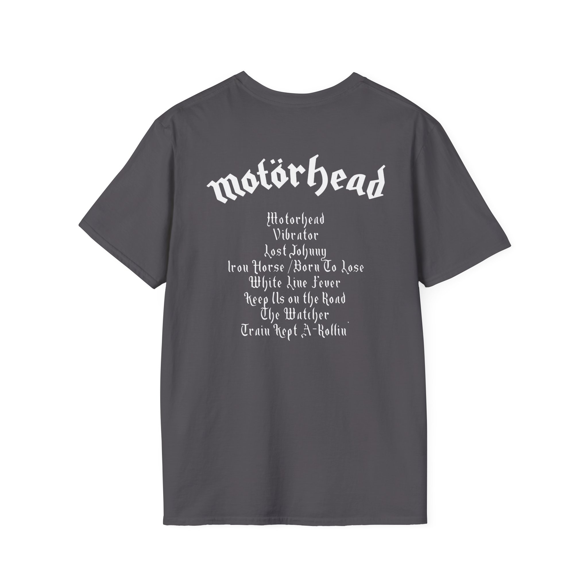 Lemmy Motörhead Tracklist Unisex Softstyle T-Shirt