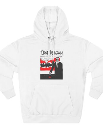 Iron Reagan Finger On The Button Three-Panel Fleece Hoodie